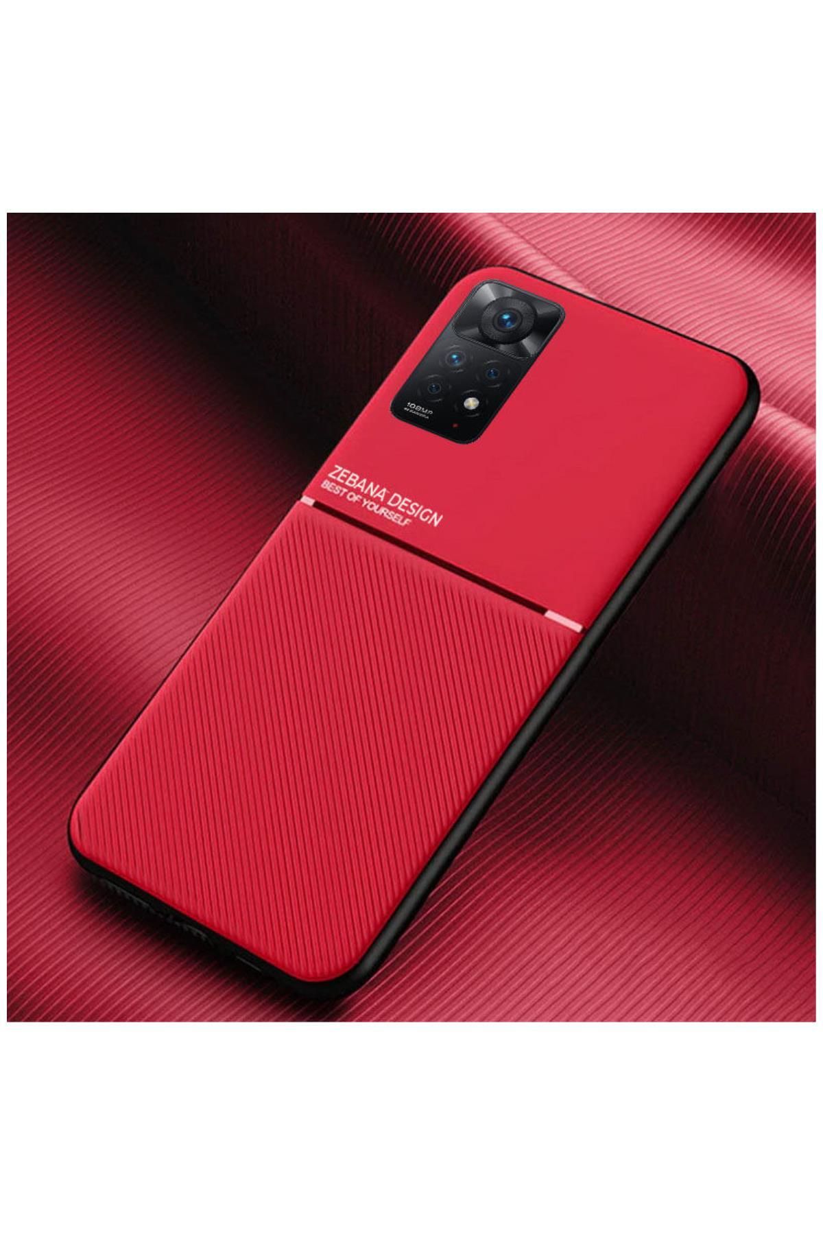 Zebana Xiaomi Redmi Note 11 Pro 5g Uyumlu Kılıf Design Silikon Kılıf Kırmızı