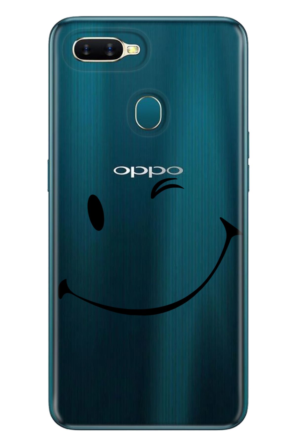 Oppo AX7 A12 A5s Uyumlu Kılıf Silikon Desenli Tam Koruma Resimli Kapak Smile