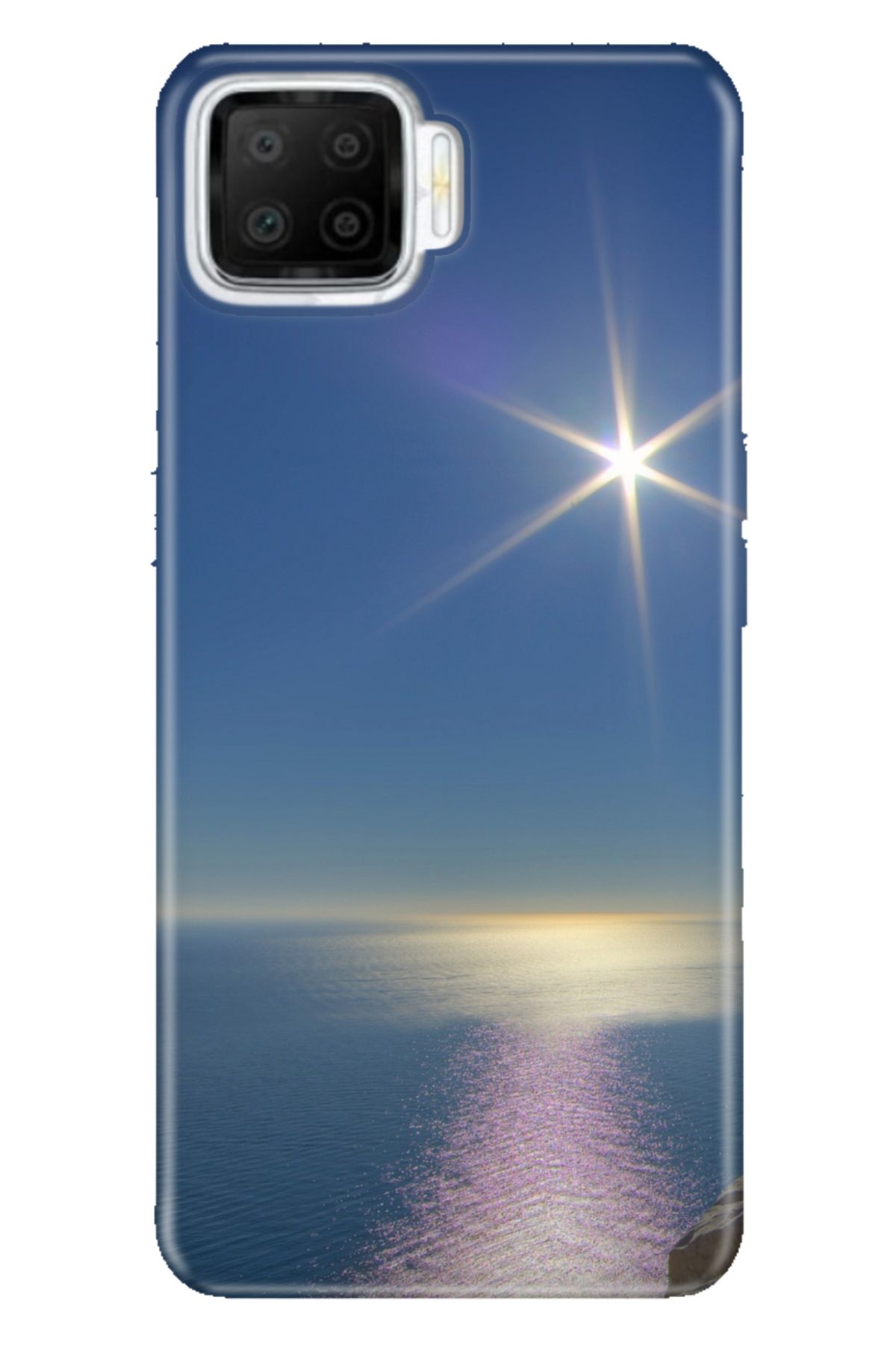 Oppo A73 Uyumlu Kılıf Silikon Desenli Tam Koruma Resimli Kapak Sakin Deniz
