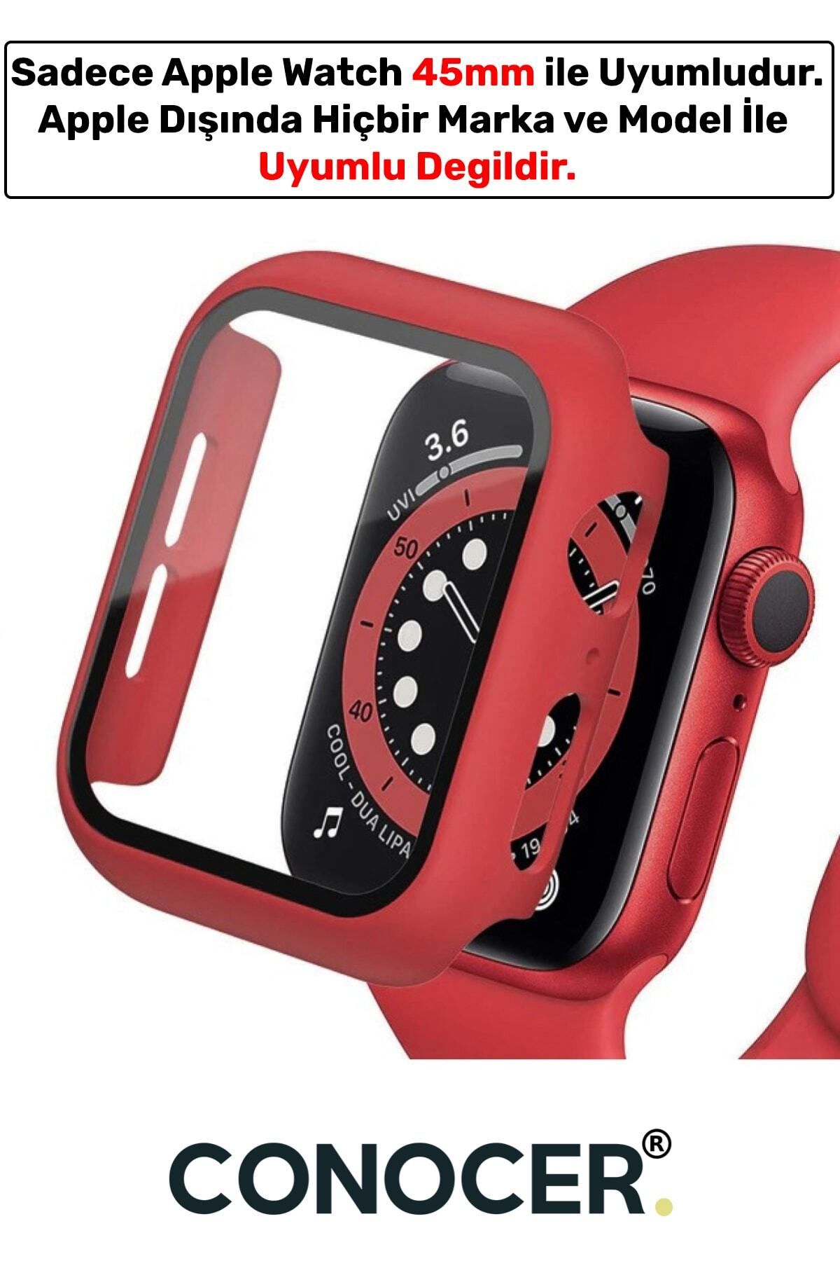 AQUA AKSESUAR Apple Watch 7-8 (45 MM) Uyumlu Nike Kılıf Kasa Ve Ekran Koruyucu Yüksek Kalite