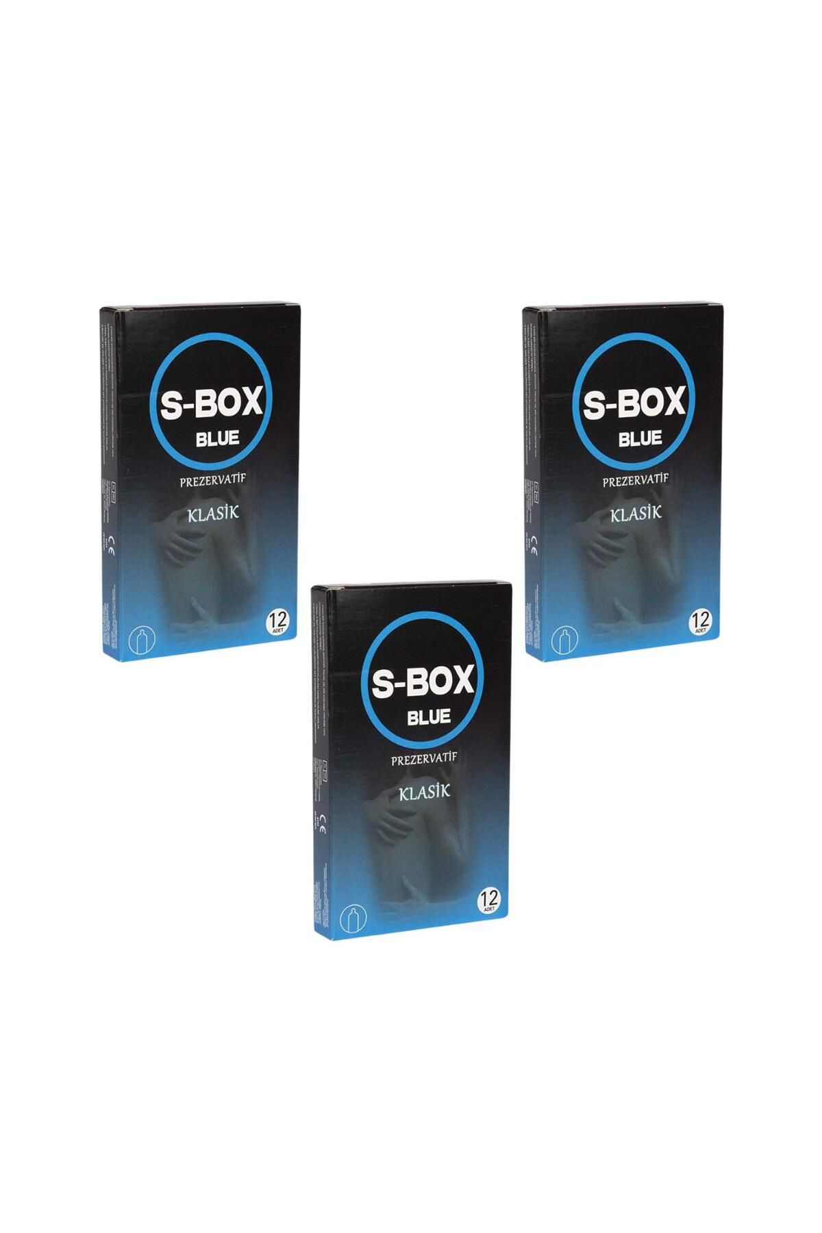 S-Box - PREZERVATİF BLUE KLASİK 12Lİ LATEX KONDOM - 3 PAKET