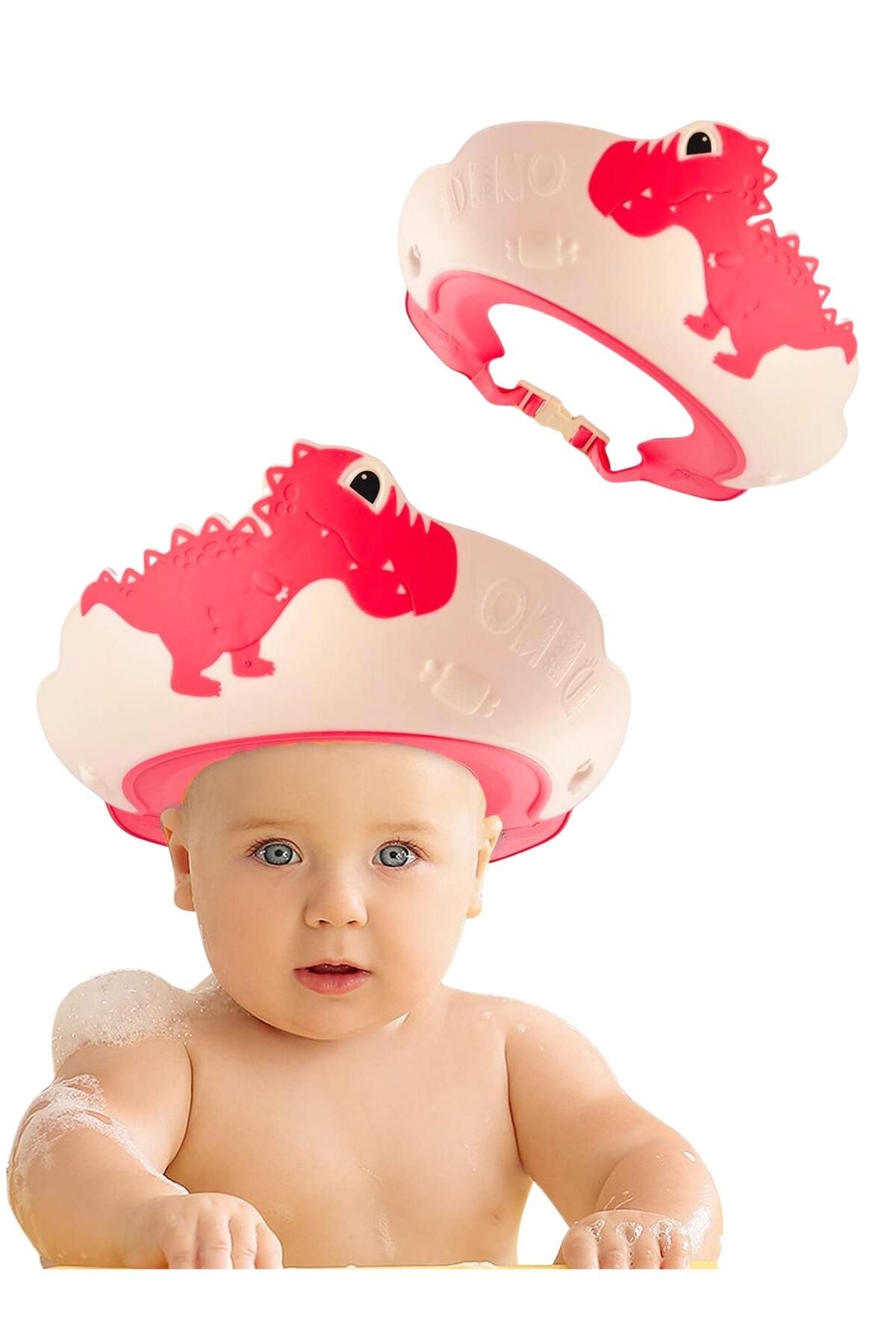 MooieBaby's Dino Banyo Şapkası , Slikon Çocuk Duş Tacı , Sevimli Dinazor , Ayarlanabilir Tasarım, 6ay-9yaş
