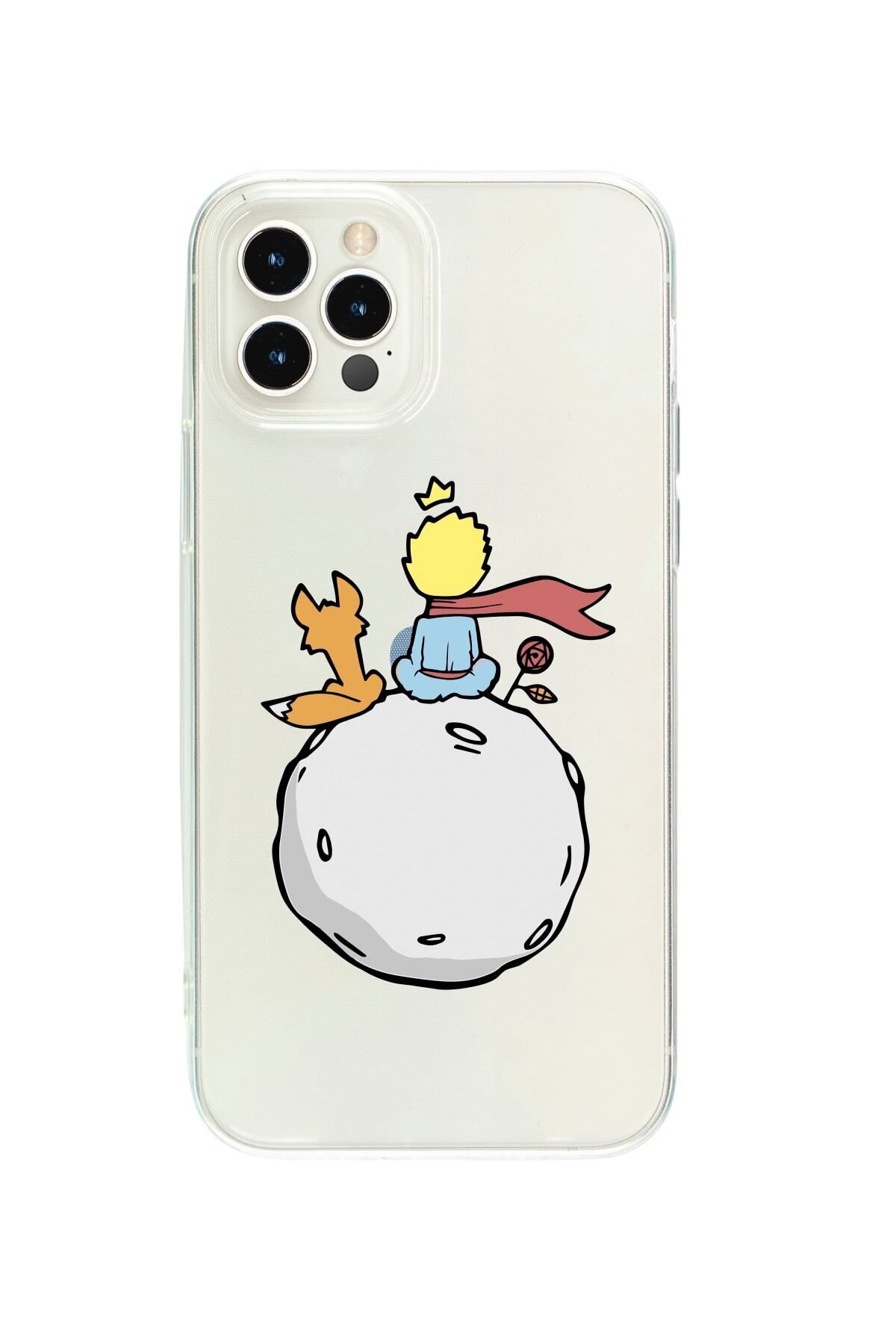 butikcase Iphone 15 Pro Küçük Prens Desenli Şeffaf Telefon Kılıfı