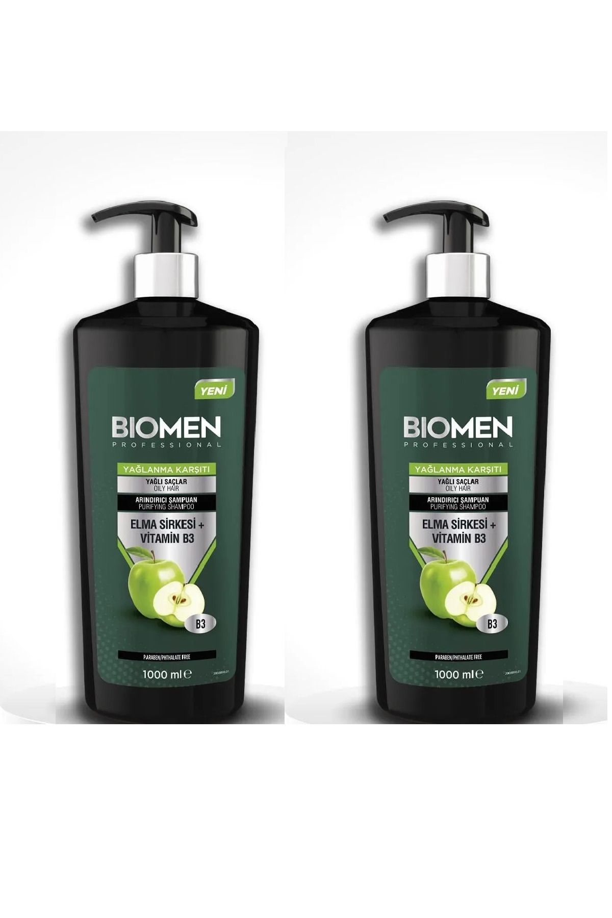 Biomen Professional Elma Sirkesi&vitamin B3 Yağlanma Karşıtı Arındırıcı Şampuan 1000 ml X 2 ADET