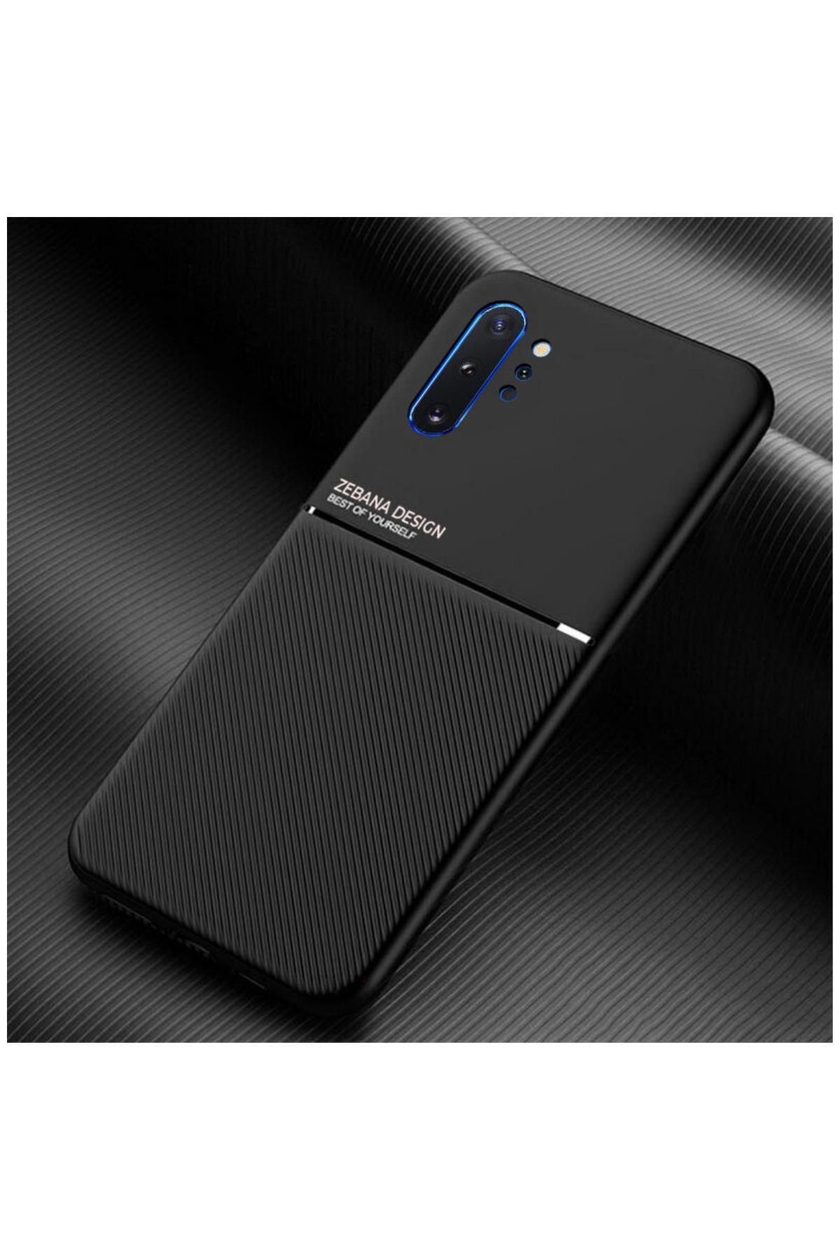 Dara Aksesuar Samsung Galaxy Note 10 Plus Uyumlu Kılıf Zebana Design Silikon Kılıf Siyah