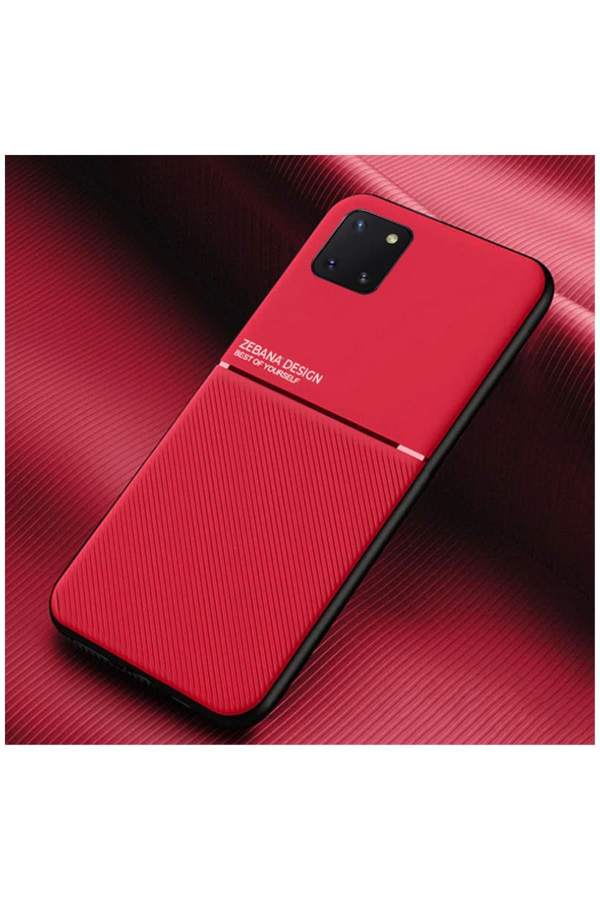 Zebana Samsung Galaxy Note 10 Lite Uyumlu Kılıf Design Silikon Kılıf Kırmızı