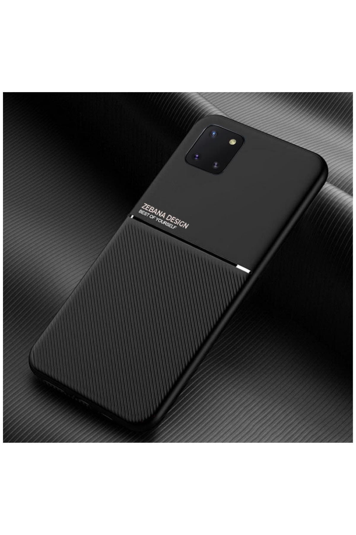 Dara Aksesuar Samsung Galaxy Note 10 Lite Uyumlu Kılıf Zebana Design Silikon Kılıf Siyah