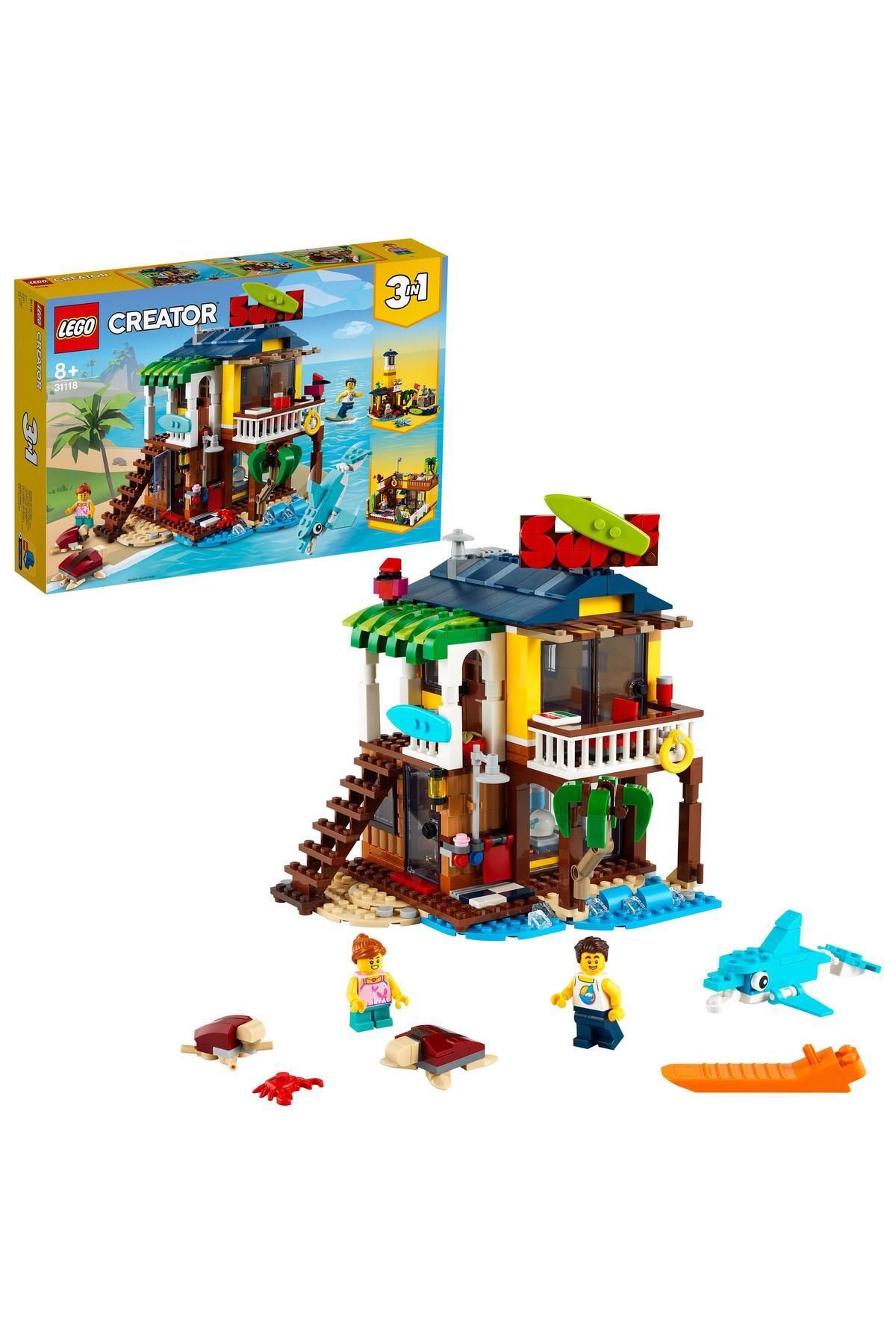 LEGO Creator 3’ü 1 Arada Sörfçü Plaj Evi 31118 Plaj Kulübesi Ve Hayvan Oyuncakları (564 PARÇA)