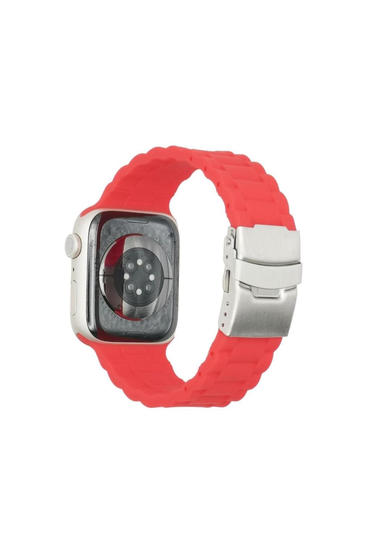 Techmaster Apple Watch 5 6 7 8 9 Ultra 42 44 45mm Uyumlu Silikon Bracelet Kordon