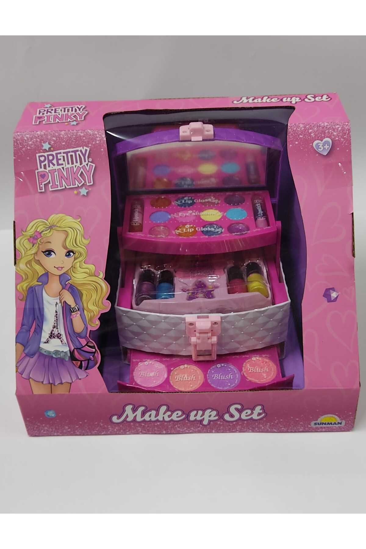 Tower Toys Oyuncak Makyaj Seti Pretty Pinky 3Katmanlı Güzellik Seti Minik Prenssesler