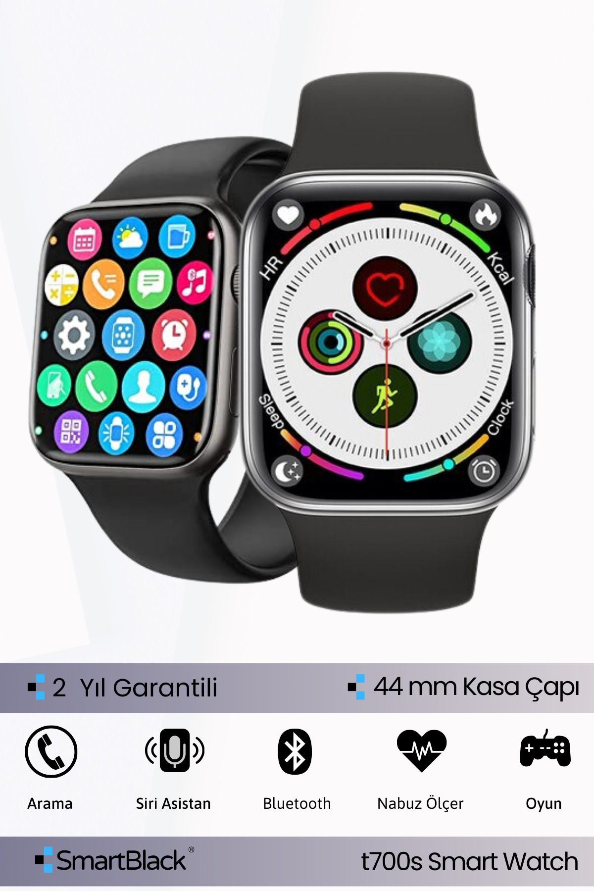 SmartBlack Yeni Nesil T700s Watch 7 Akıllı Saat Ios Androıd Uyumlu Bluetooth Arama Bildirim Alma