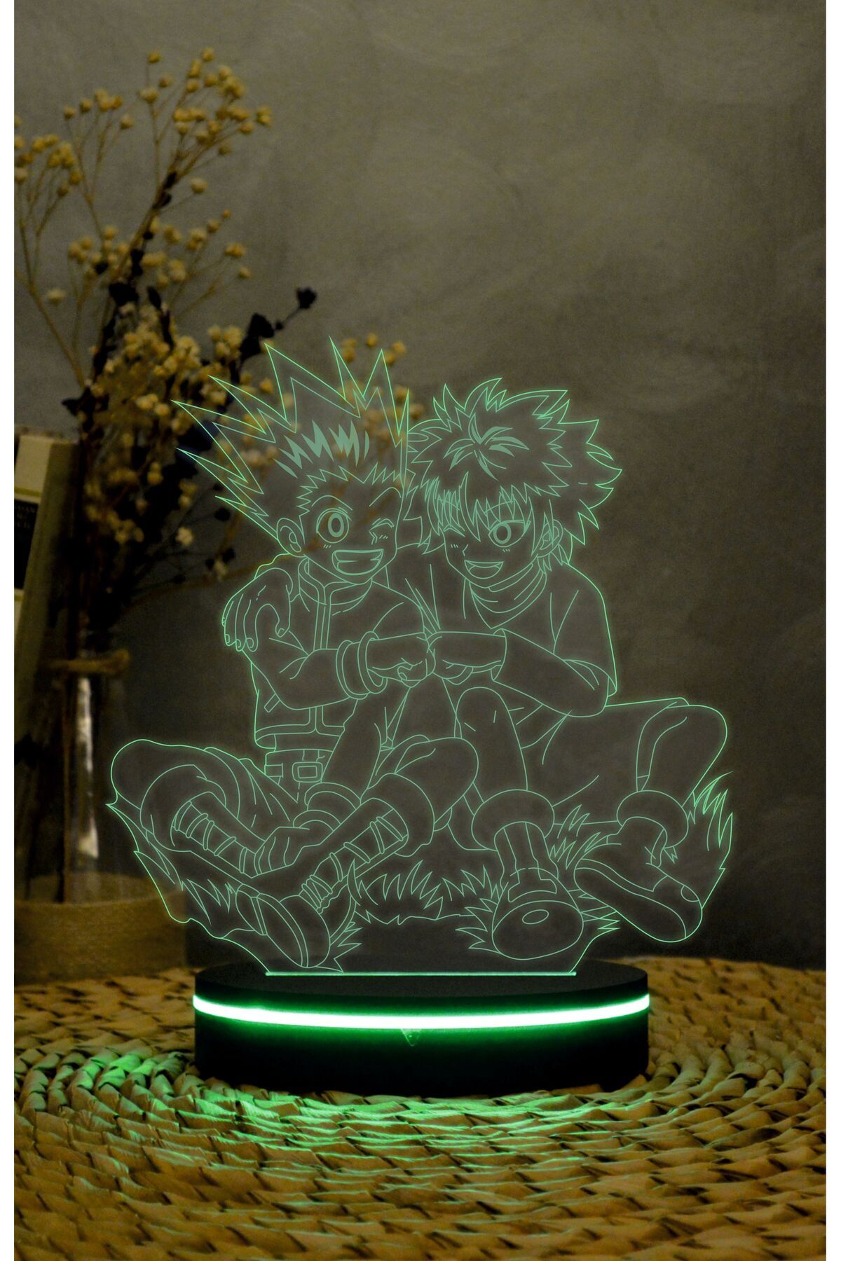 Yubi Design Gon ve Killua , Hunter X Hunter - 3 boyutlu led lamba 16 renk dekoratif anime gece lambası 3D