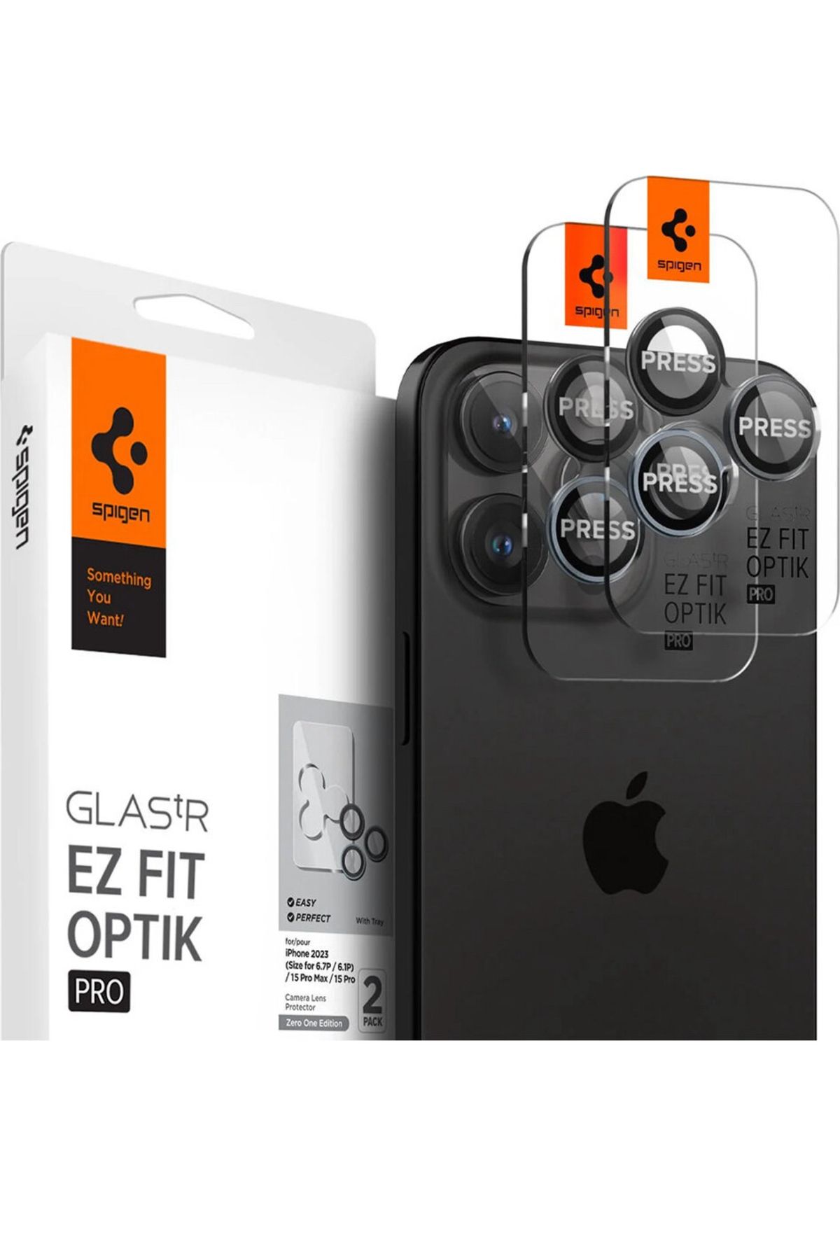 Spigen iPhone 15 Pro Max / iPhone 15 Pro / iPhone 14 Pro Max Uyumlu  Kamera Lens Camı Koruyucu