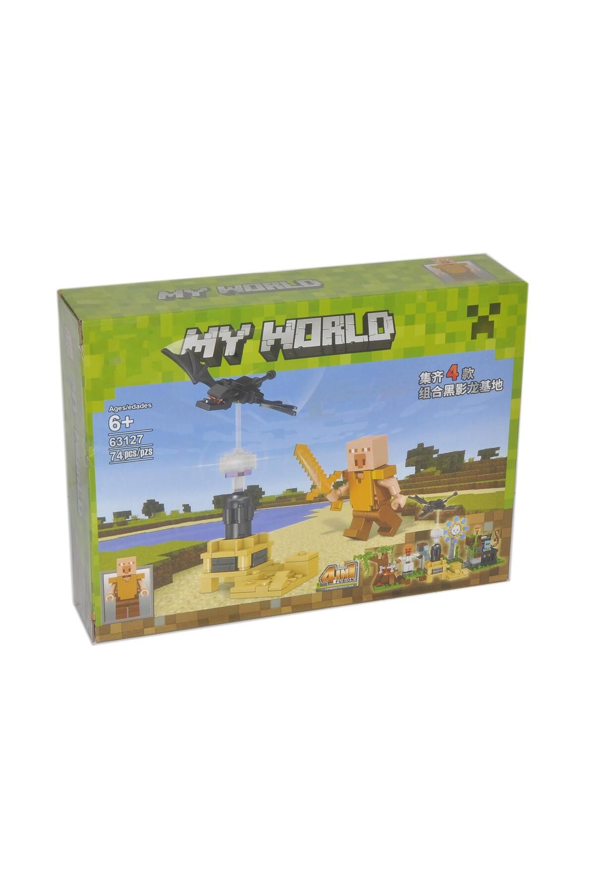 e-life shop Es63127 Lego Uyumlu Minecraft Ender Dragon Blok Yapı Oyuncağı Mini Figür Oyuncak Seti 74 Parça