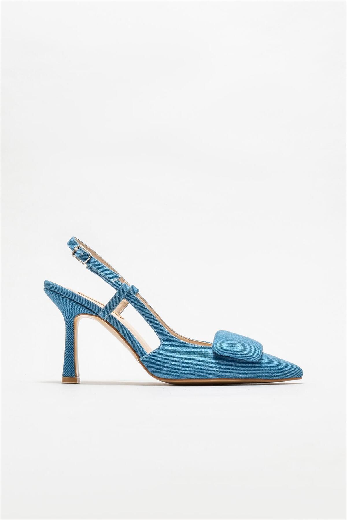 Elle Mavi Kadın Topuklu Ayakkabı