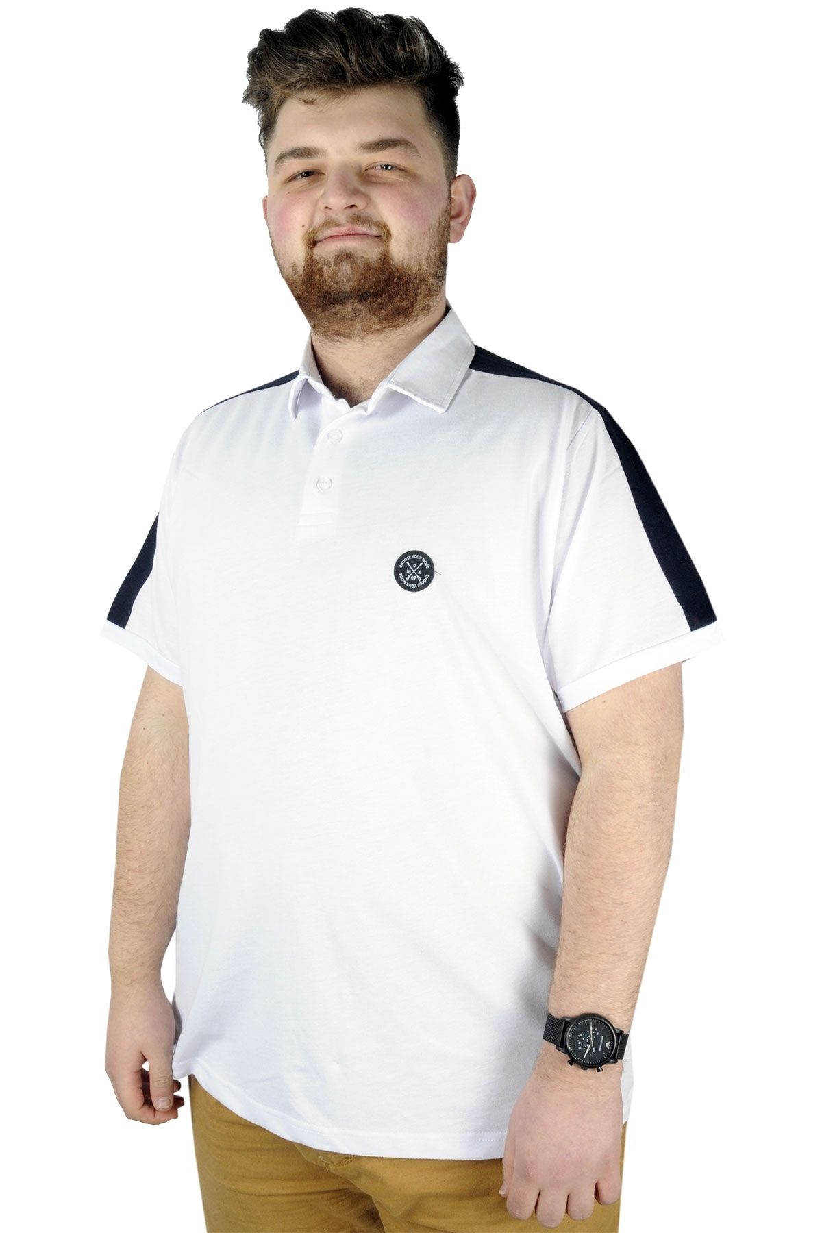 Modexl Mode Xl Erkek T Shirt Polo Choose Your Mode 22309 Beyaz