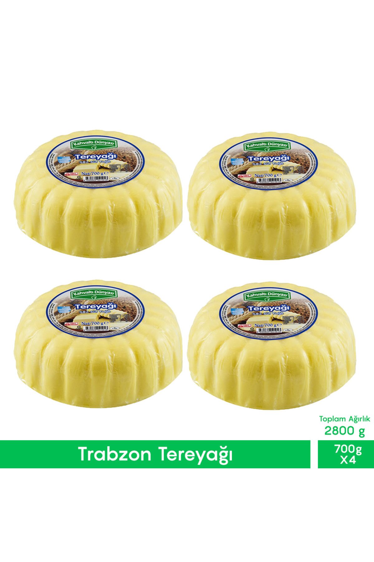 Kahvaltı Dünyası Trabzon Tereyağı 700g 4'lü Avantajlı Paket