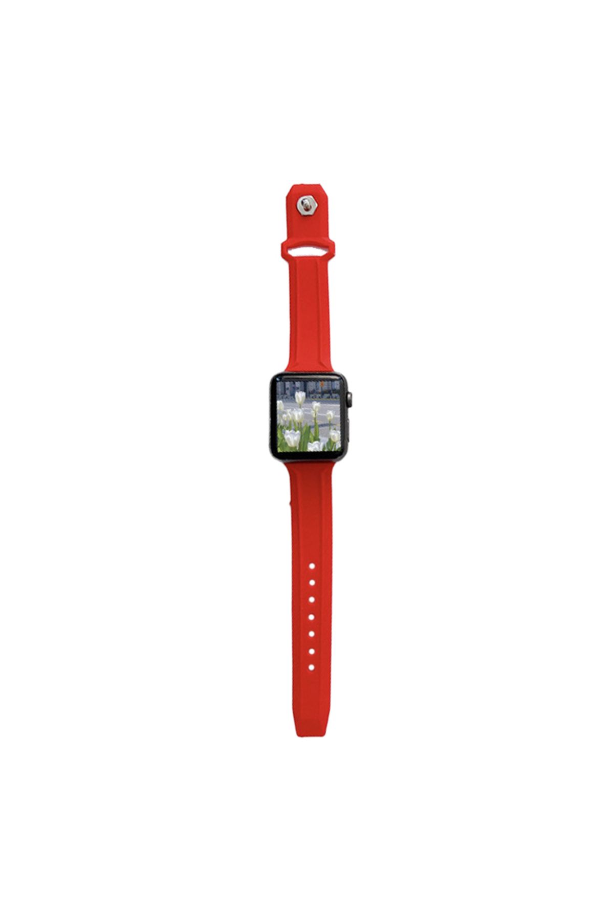 Techmaster Apple Watch 5 6 7 8 9 Ultra 42mm 44mm 45mm Uyumlu Line Silikon Kordon