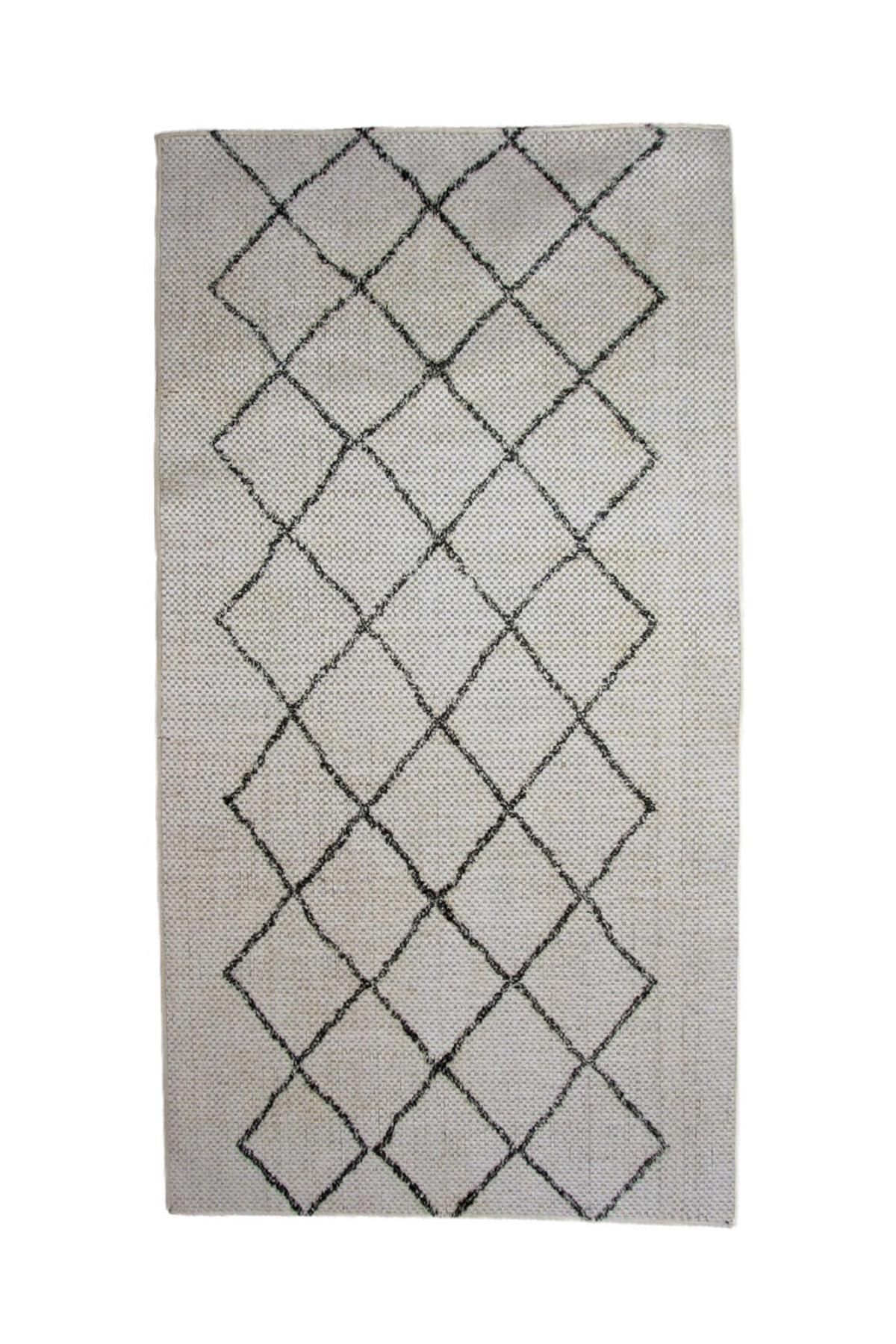 DedeEvTekstil Hasır Kaymaz Taban Sisal Jüt 75*145 Cm Tek Paspas Hasırkrem-1075