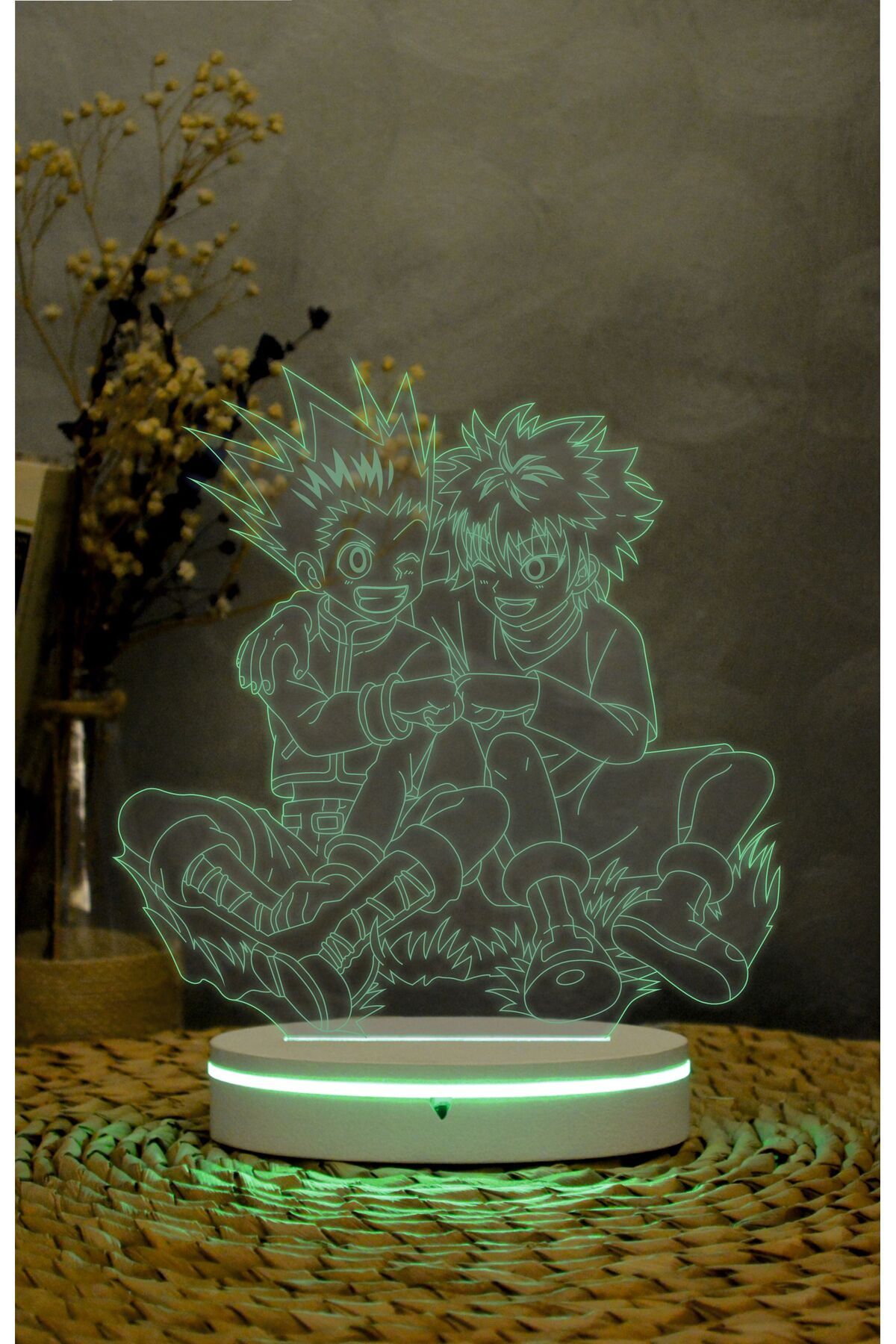 Yubi Design Gon ve Killua , Hunter X Hunter - 3 boyutlu led lamba 16 renk dekoratif anime gece lambası 3D
