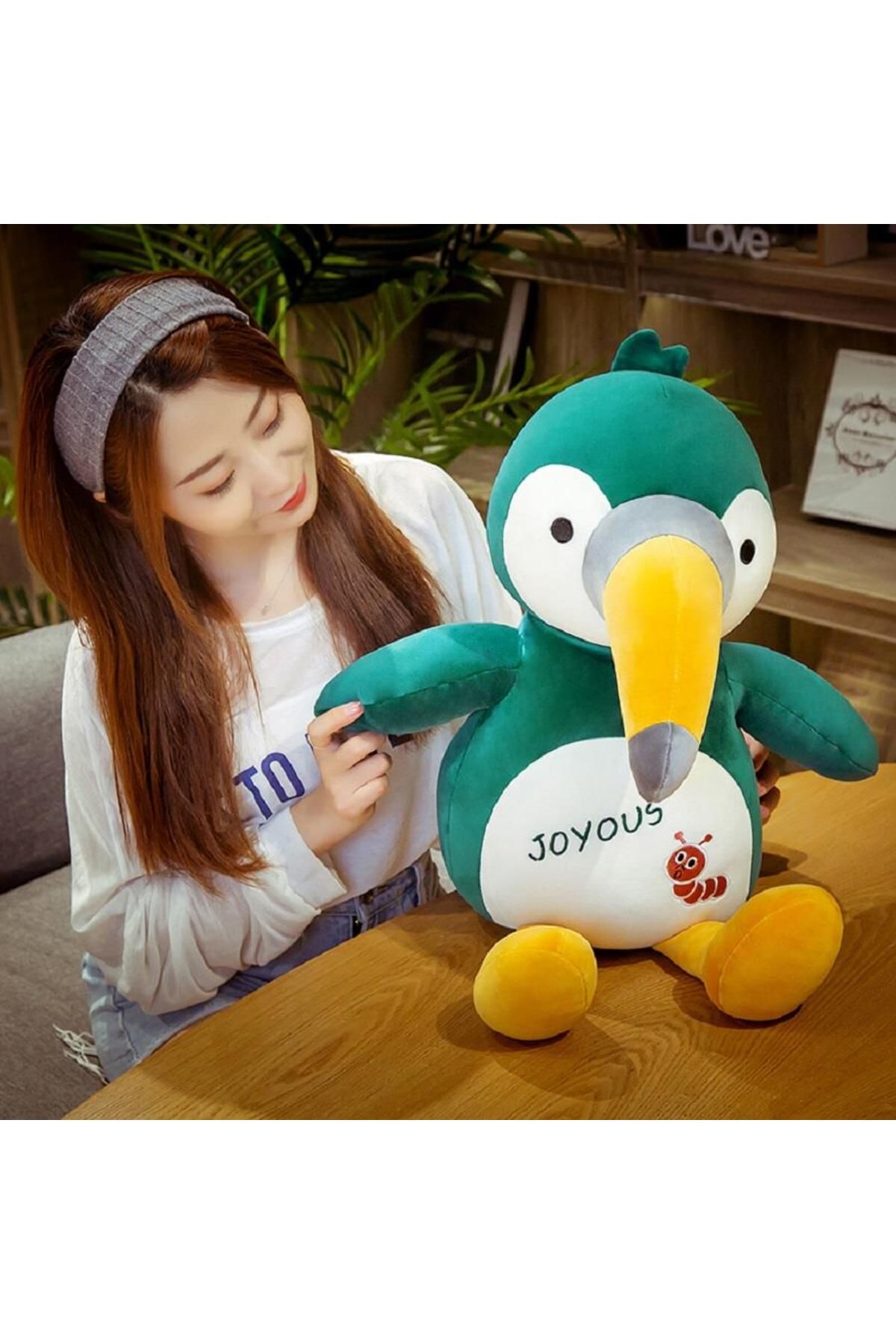 e-life shop Ithal Kumaş Renkli Neşeli Tukan Kuşu Rio Papağanı Peluş Oyuncak & Uyku Arkadaşı Jumbo Boy 60 Cm.