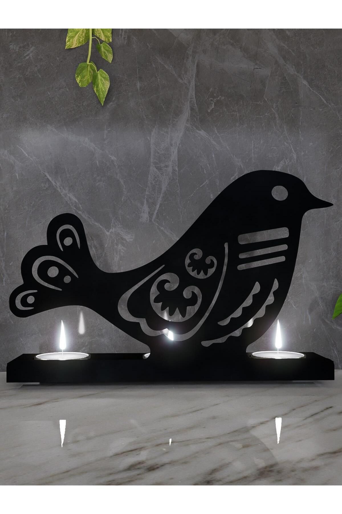 M&C Concept Bird 3'lü Metal Mumluk - Siyah
