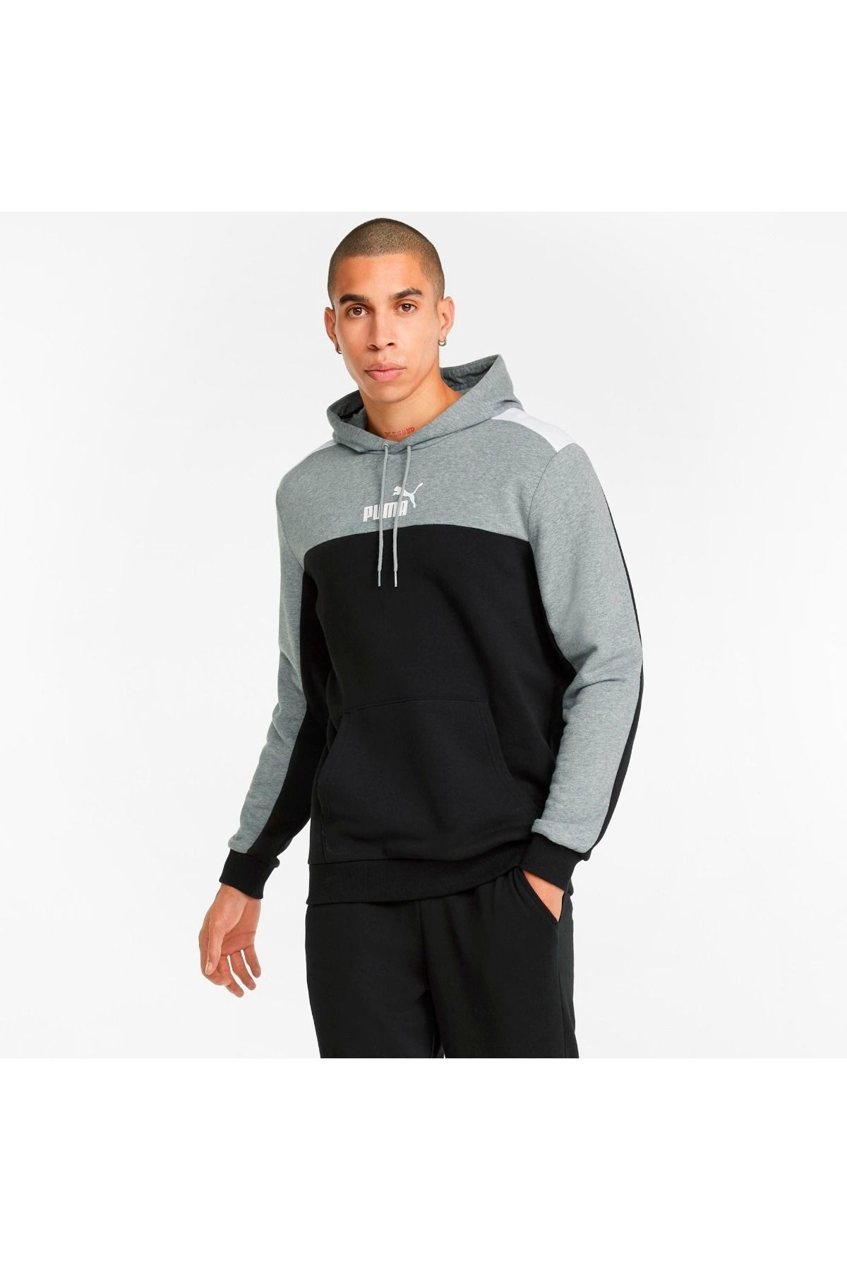Puma Essentials Block Erkek Kapüşonlu Sweatshirt