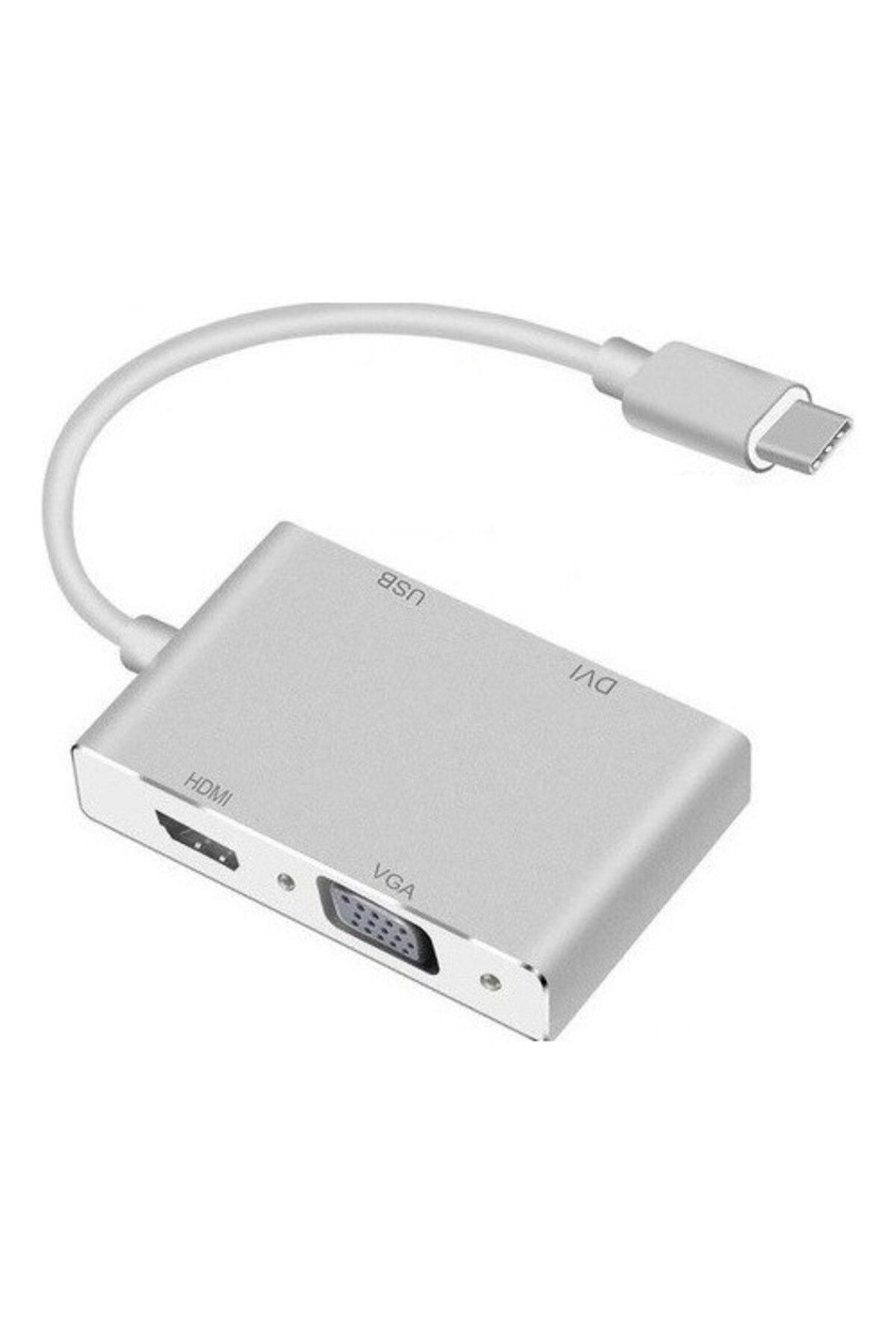 Techmaster Type-c Usb C 3.1 Hdmi Vga Dvi Usb Port 3.0 Hub Çoklayıcı Adaptör