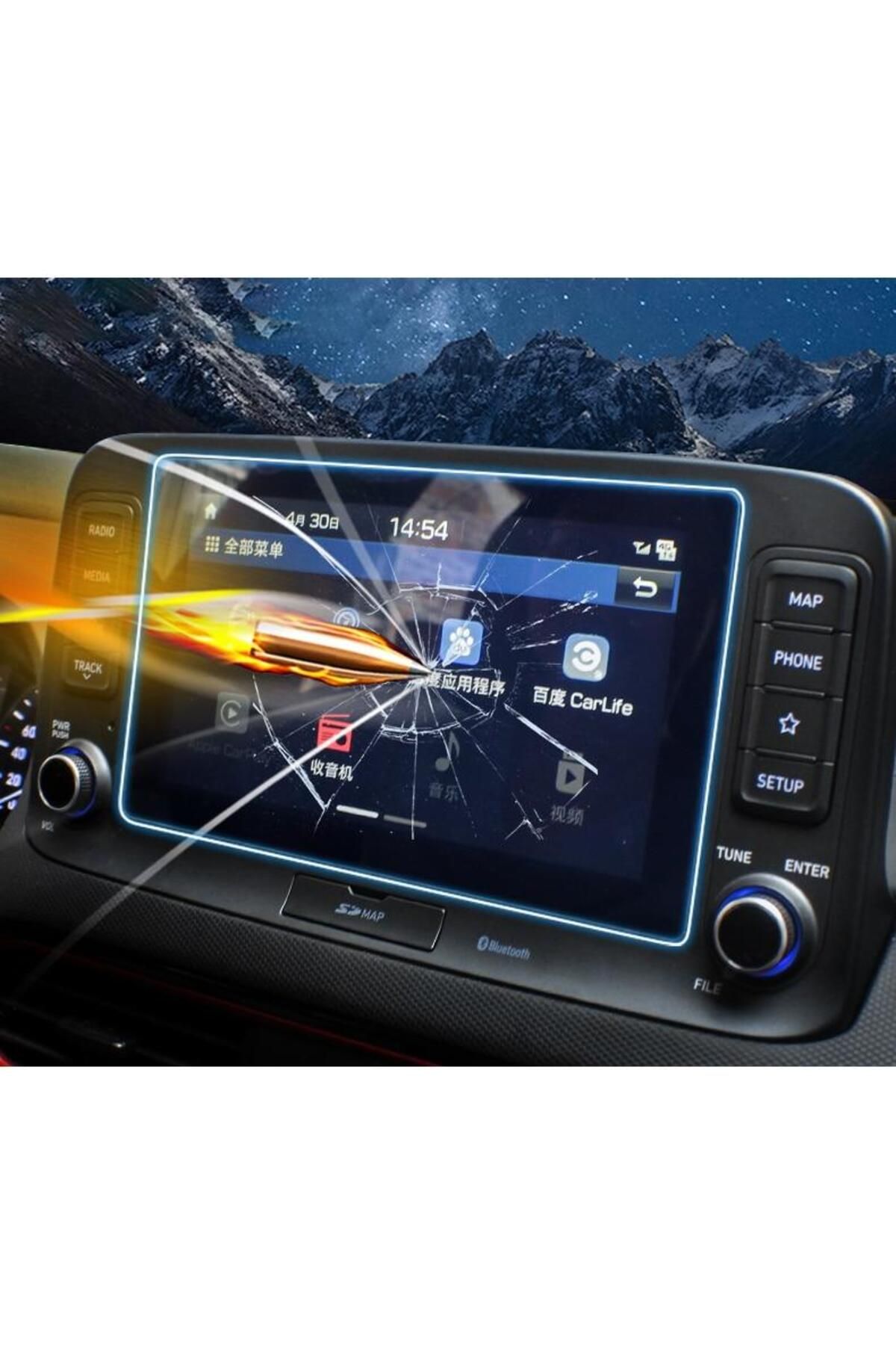 Techmaster Hyundai Kona 2015-2020 Navigasyon Temperli Ekran Koruyucu