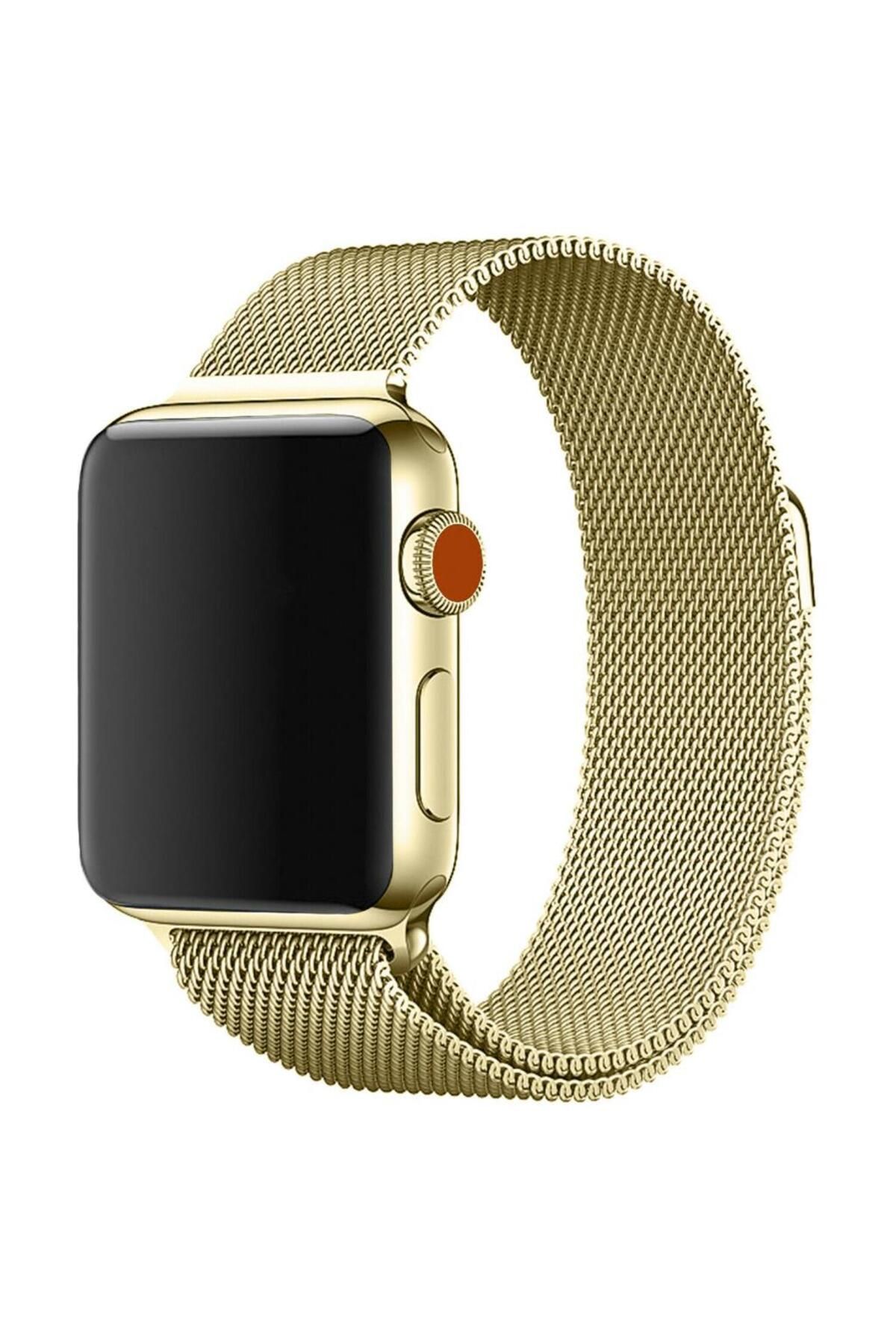 Techmaster Apple Watch 5 6 7 8 9 Ultra Uyumlu 42mm 44mm 45mm Metal Hasır Kordon