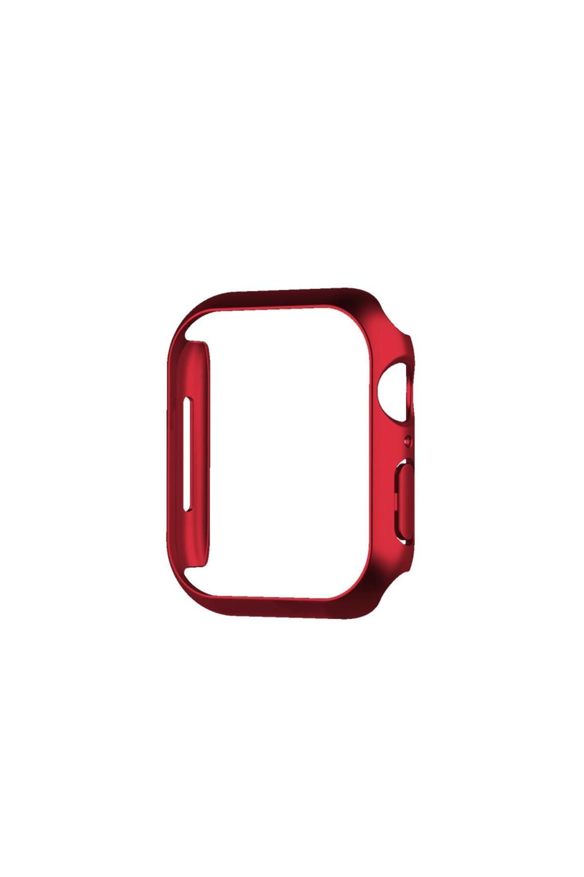 Techmaster Apple Watch 7 Serisi 45mm Rubber Sert Plastik Kılıf Kapak