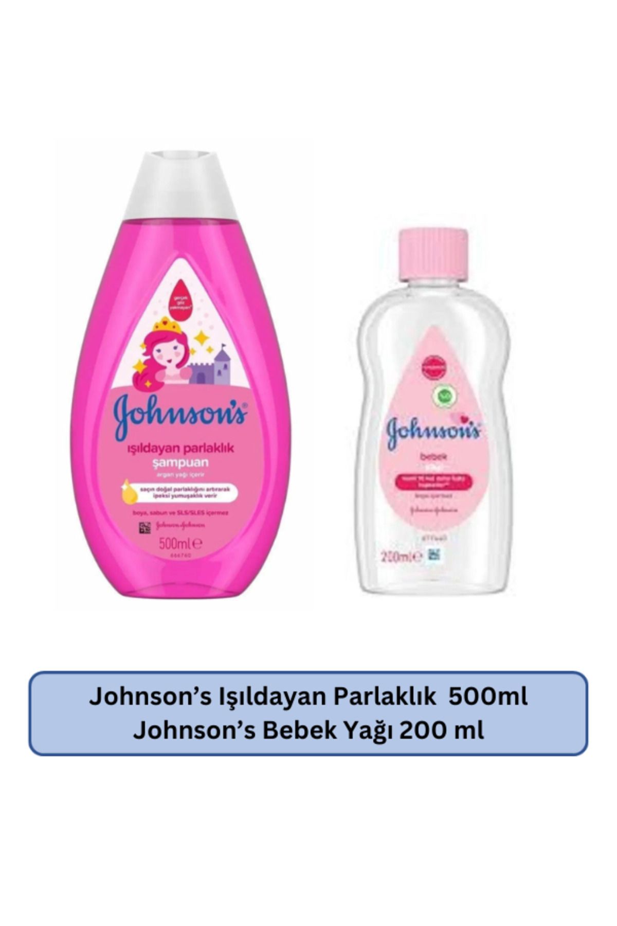Johnson's Işıldayan Parlaklık Bebek Şampuanı 500 ml + Johnsons Baby Bebek Yağı 200 Ml