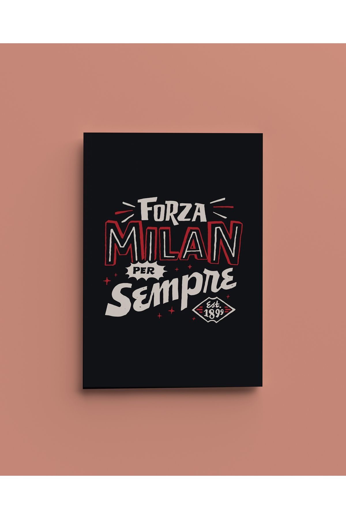 Lucidum Forza Milan Baskılı A5 Çizgisiz Defter (50 Sayfa)