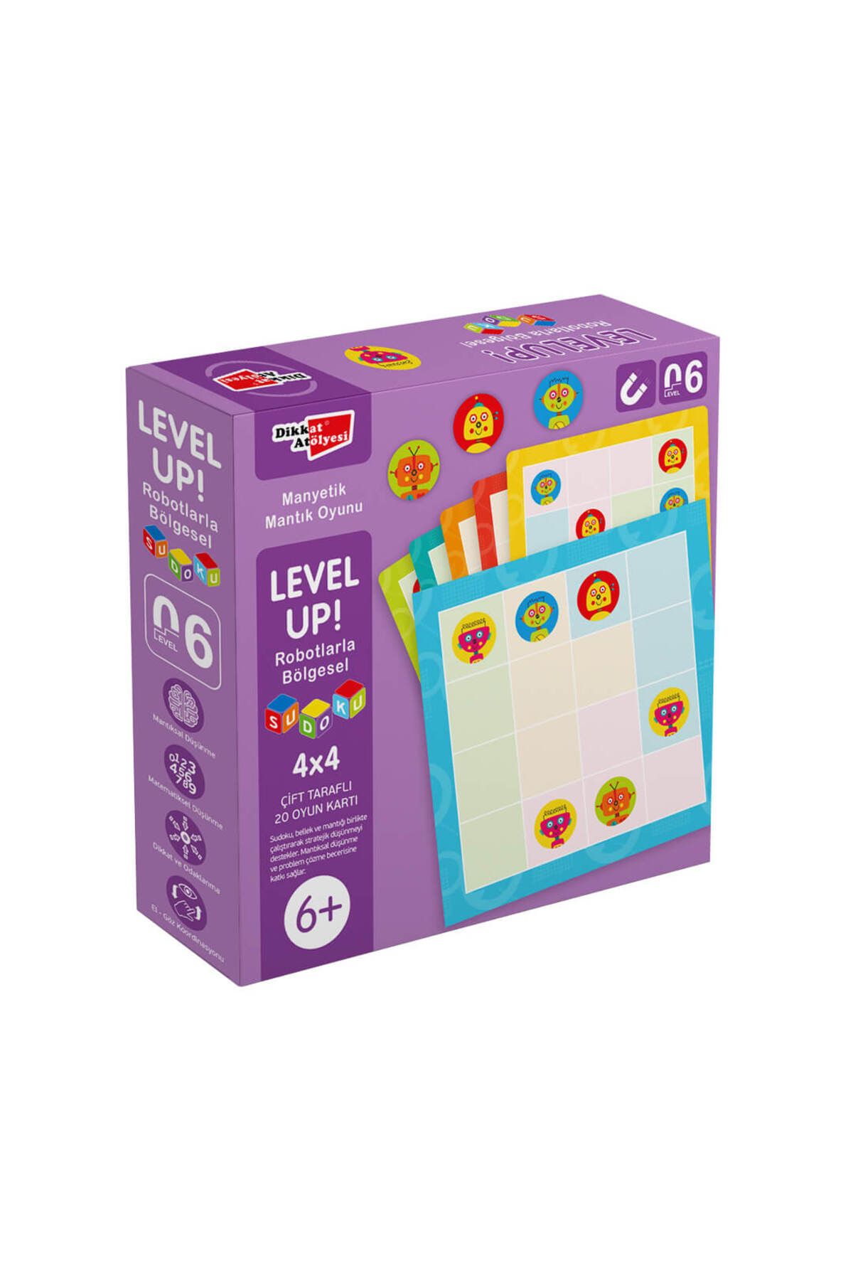 Dikkat Atölyesi Yayınları Levelup! 6 - Robotlarla Bölgesel Sudoku