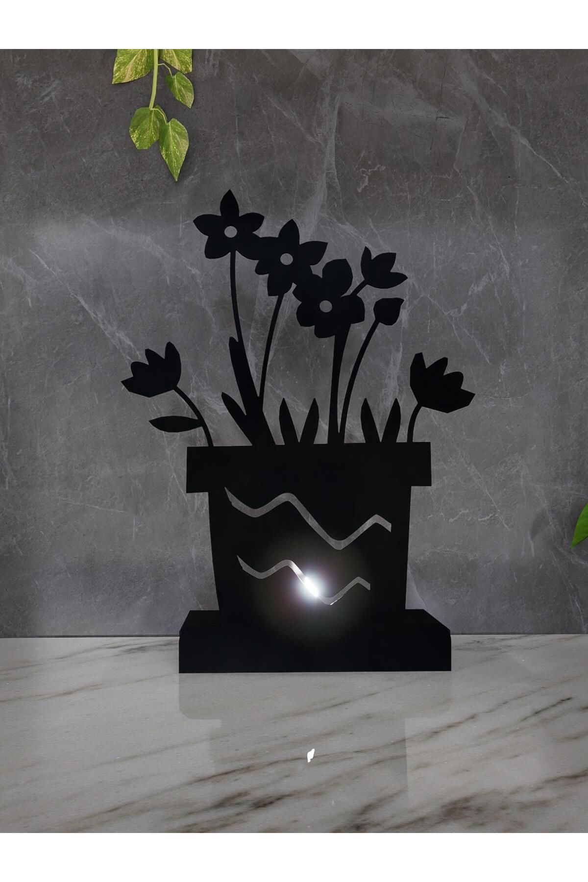M&C Concept Flower Model - 5 Tekli Metal Mumluk - Siyah