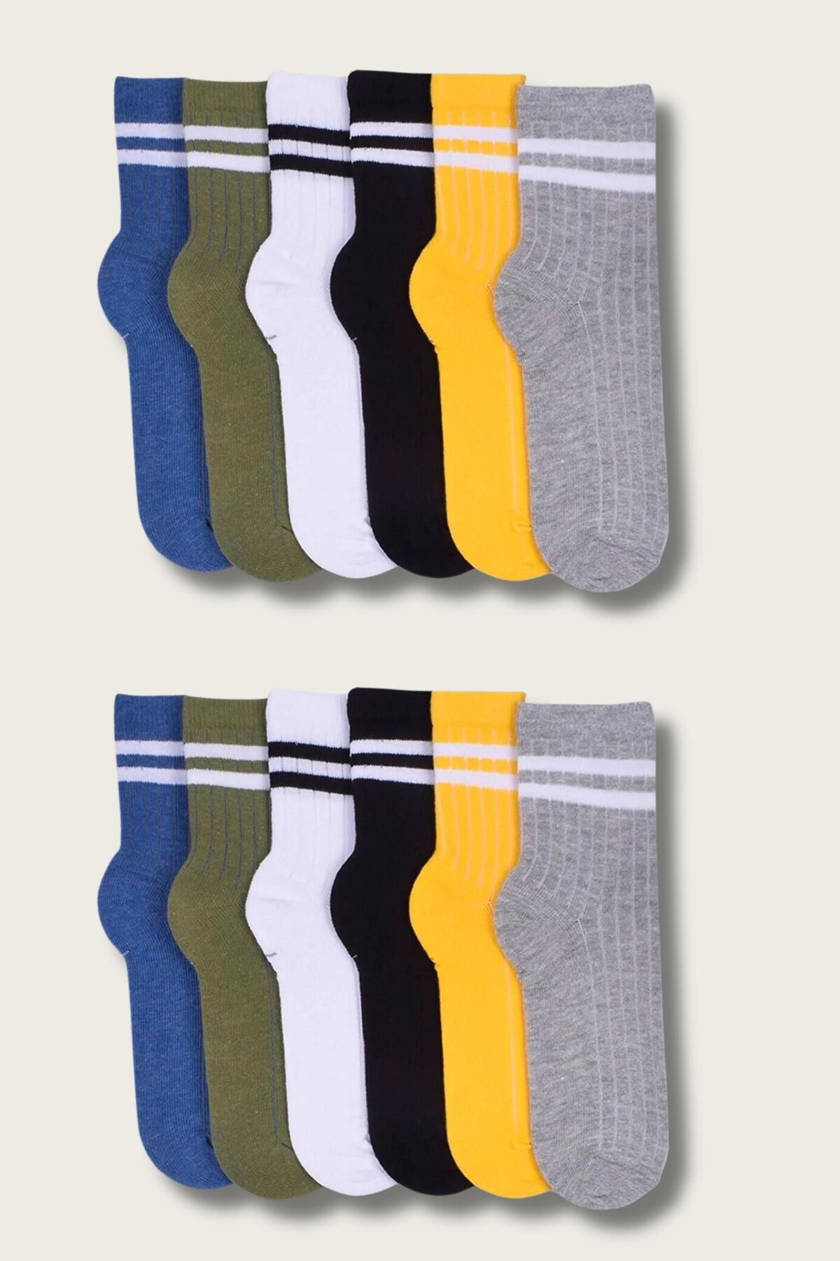 Belyy Socks 6'li Çocuk Çember Desenli Soket Çorap