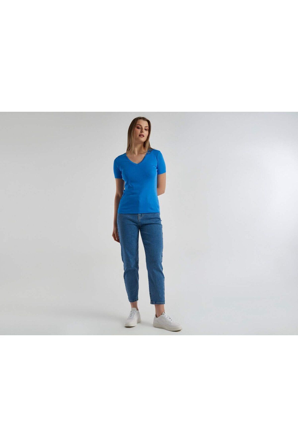 United Colors of Benetton Kadın Havacı Mavi T-Shirt