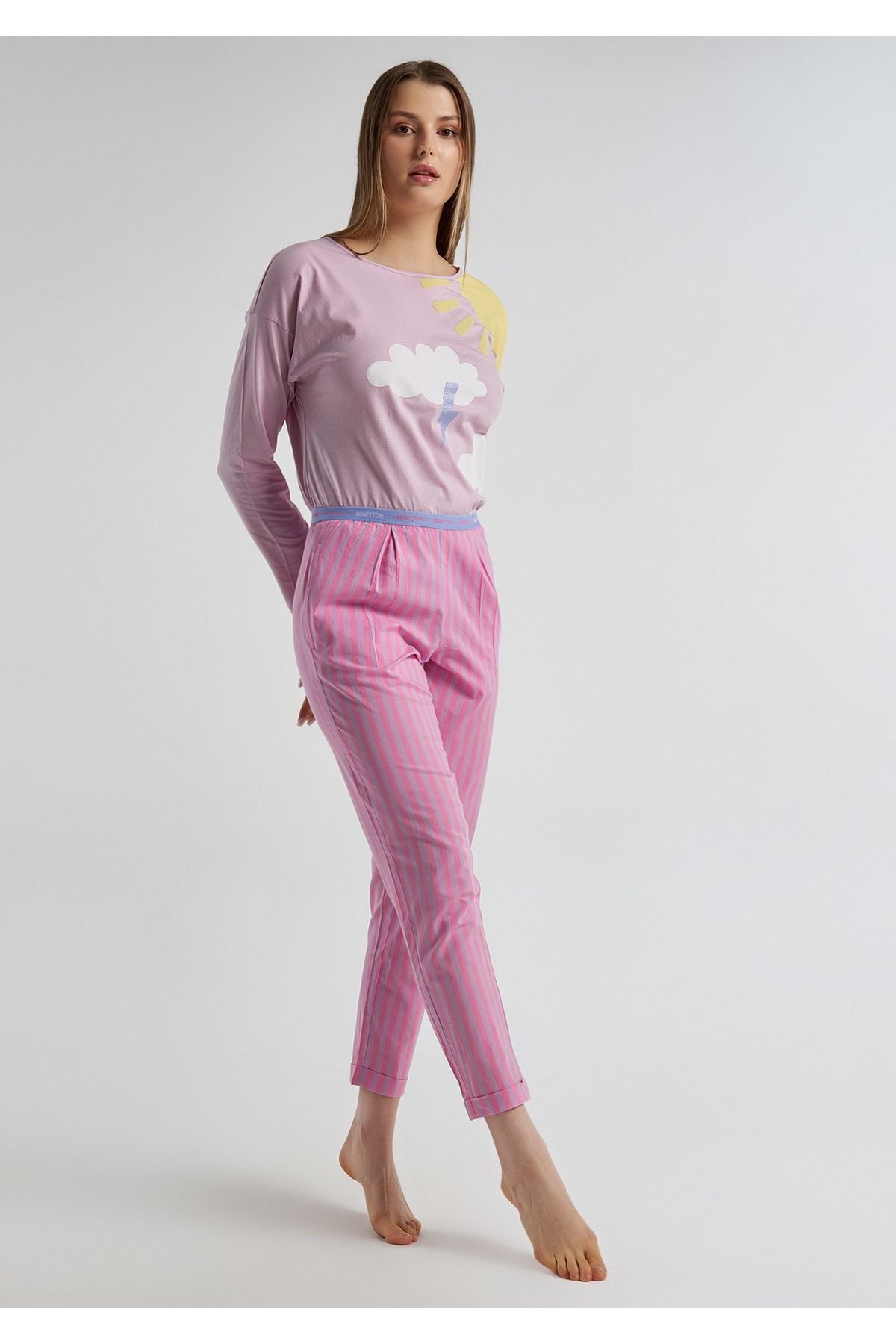 United Colors of Benetton Kadın Pembe Pantolon