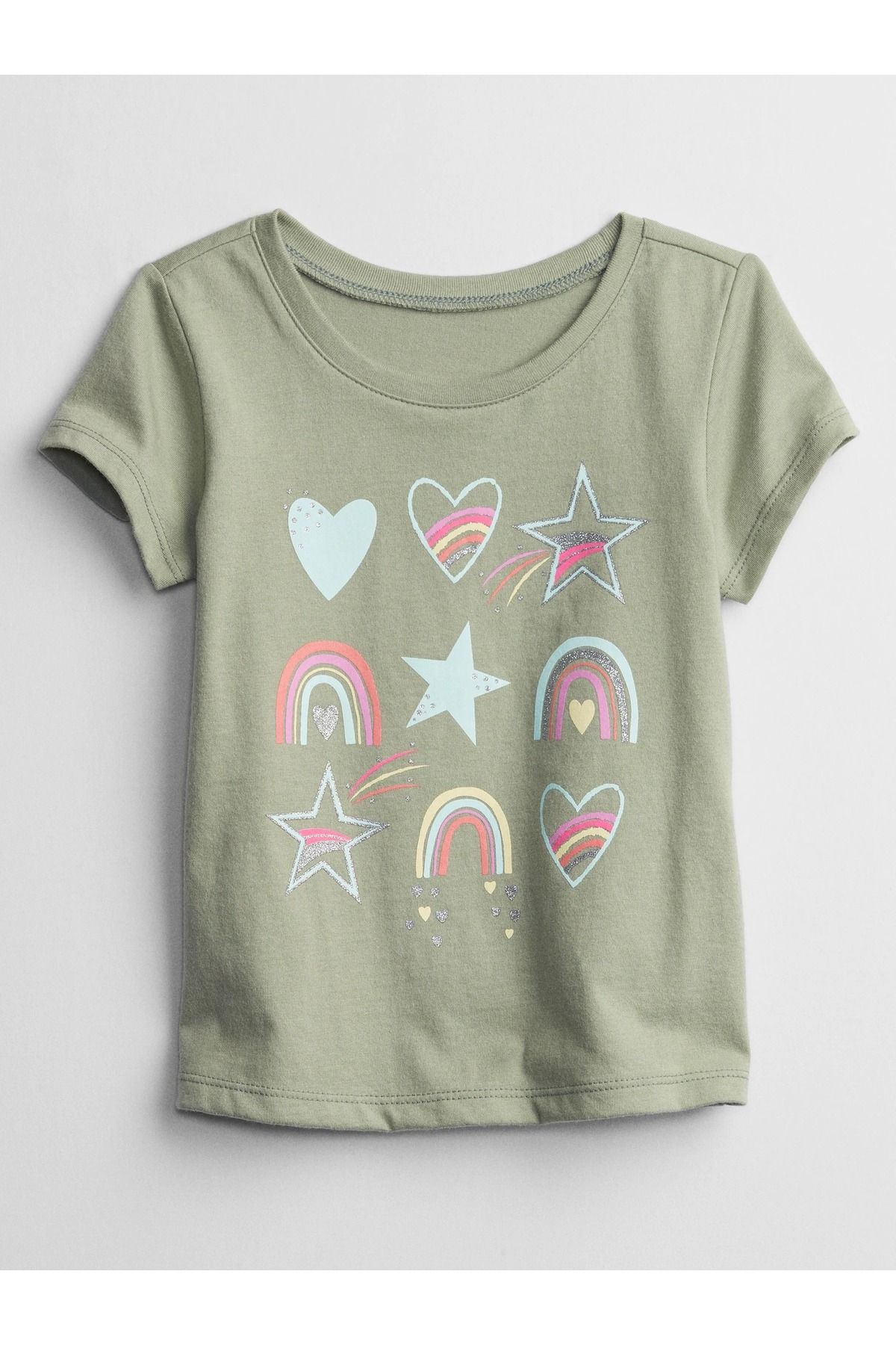 GAP Kız Bebek Haki Grafik Baskılı T-shirt