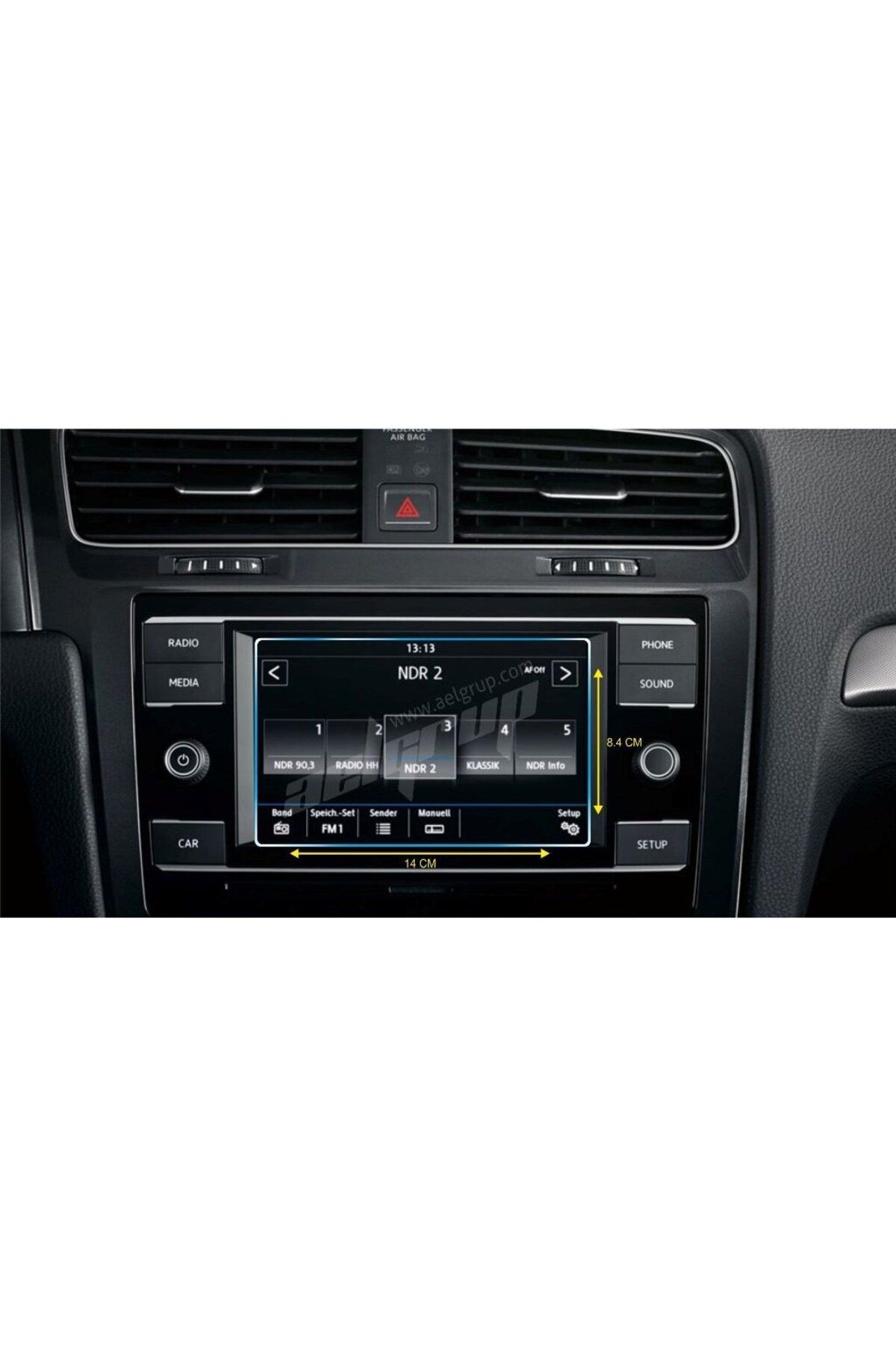 Techmaster Volkswagen Golf 2014-2020 7inç Navigasyon Temperli Ekran Koruyucu