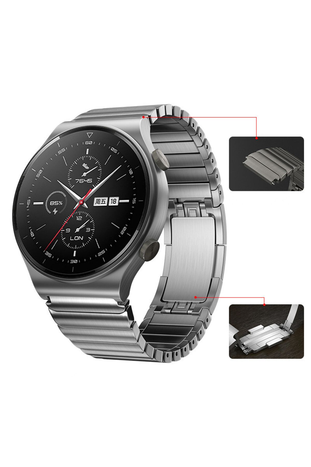 Techmaster Huawei Watch Gt Gt2 Gt3 Samsung Gear Watch S3 Bracelet Metal Kordon