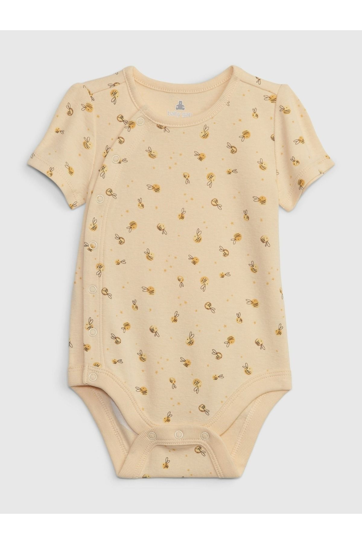 GAP Erkek Bebek Sarı Çizgili Brannan Bear Grafikli Bodysuit