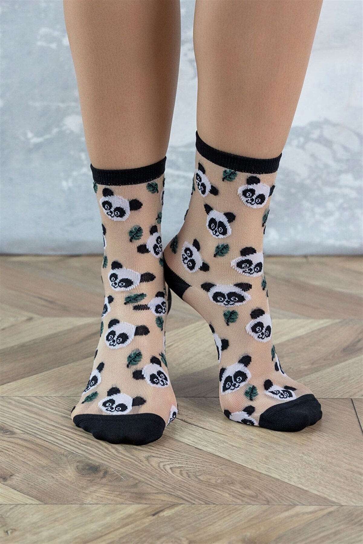 Katia & Bony Kadın Panda Desenli Soket Çorap Nude