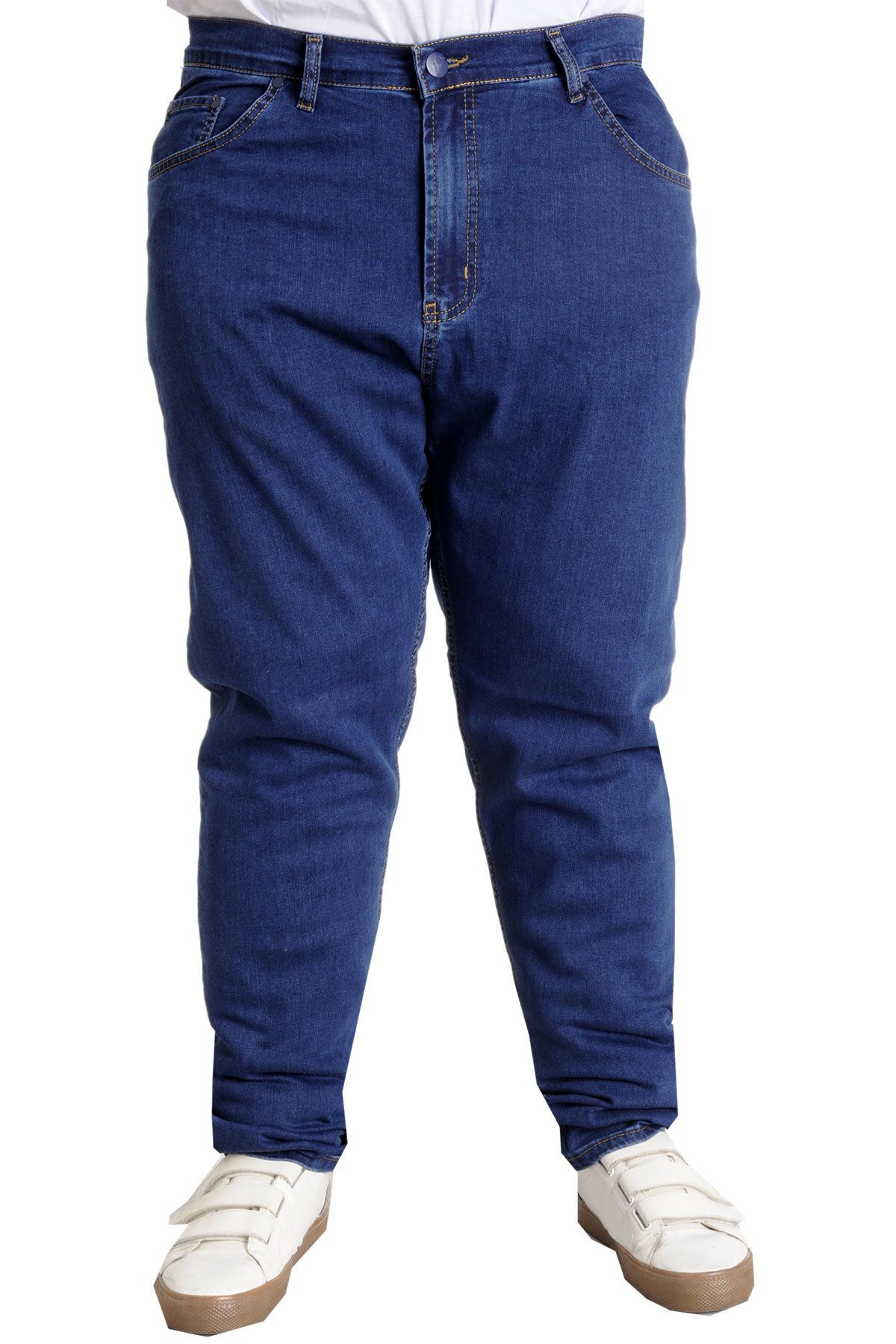 Modexl Mode Xl Büyük Beden Erkek Pantolon Kot Klasik Veneto 22942 Koyu Mavi