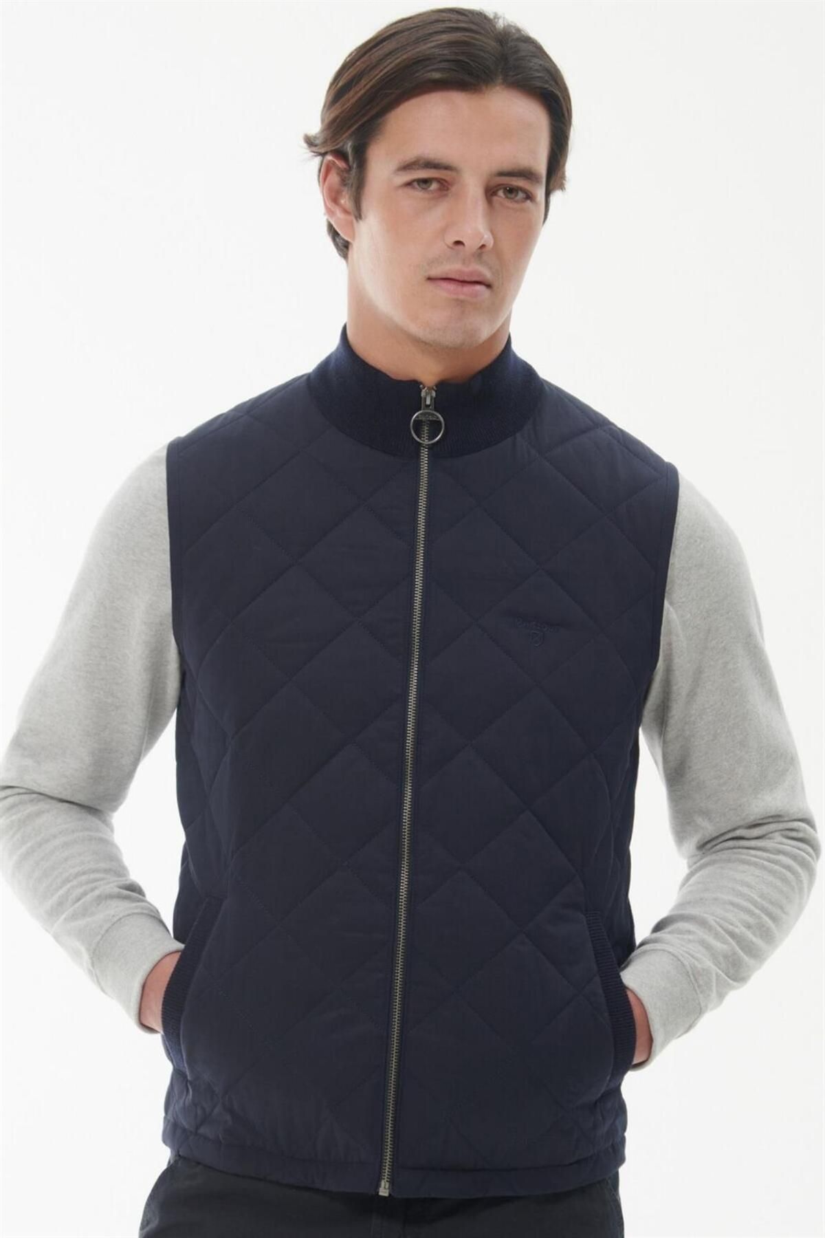 Barbour Essential Box Quilt Gilet Yelek Ny91 Navy