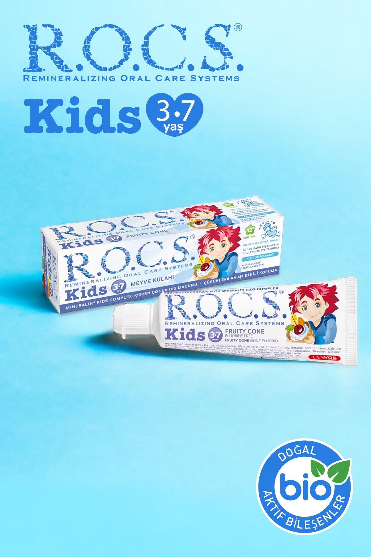 R.O.C.S. Rocs Kids 3-7 Yaş Meyveli Çocuk Diş Macunu Meyve Külahı 35ml.