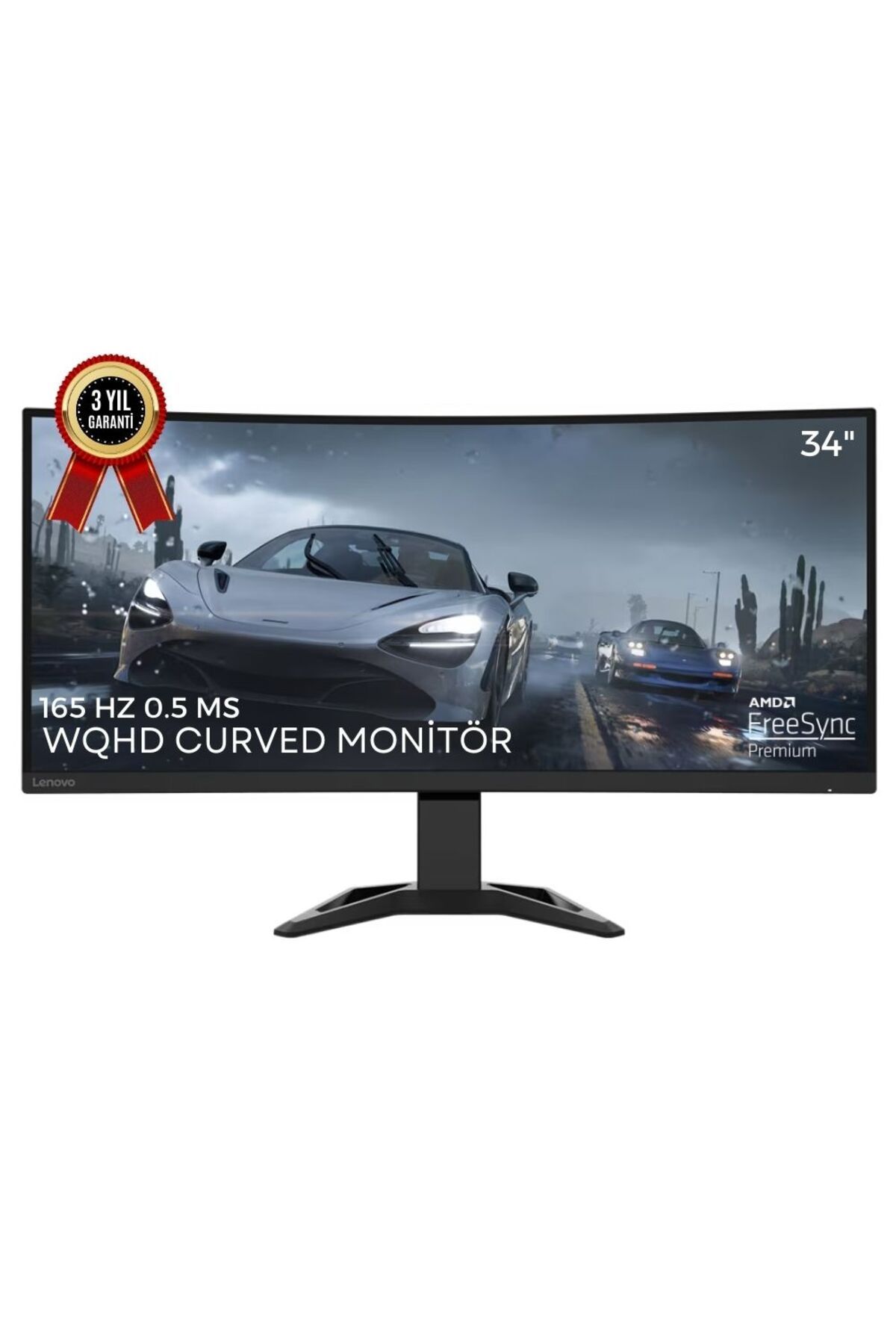 LENOVO G34W-30 34" 165Hz 0.5ms (HDMI+Display) WQHD Curved FreeSync Gaming Monitör 66F1GAC1TK