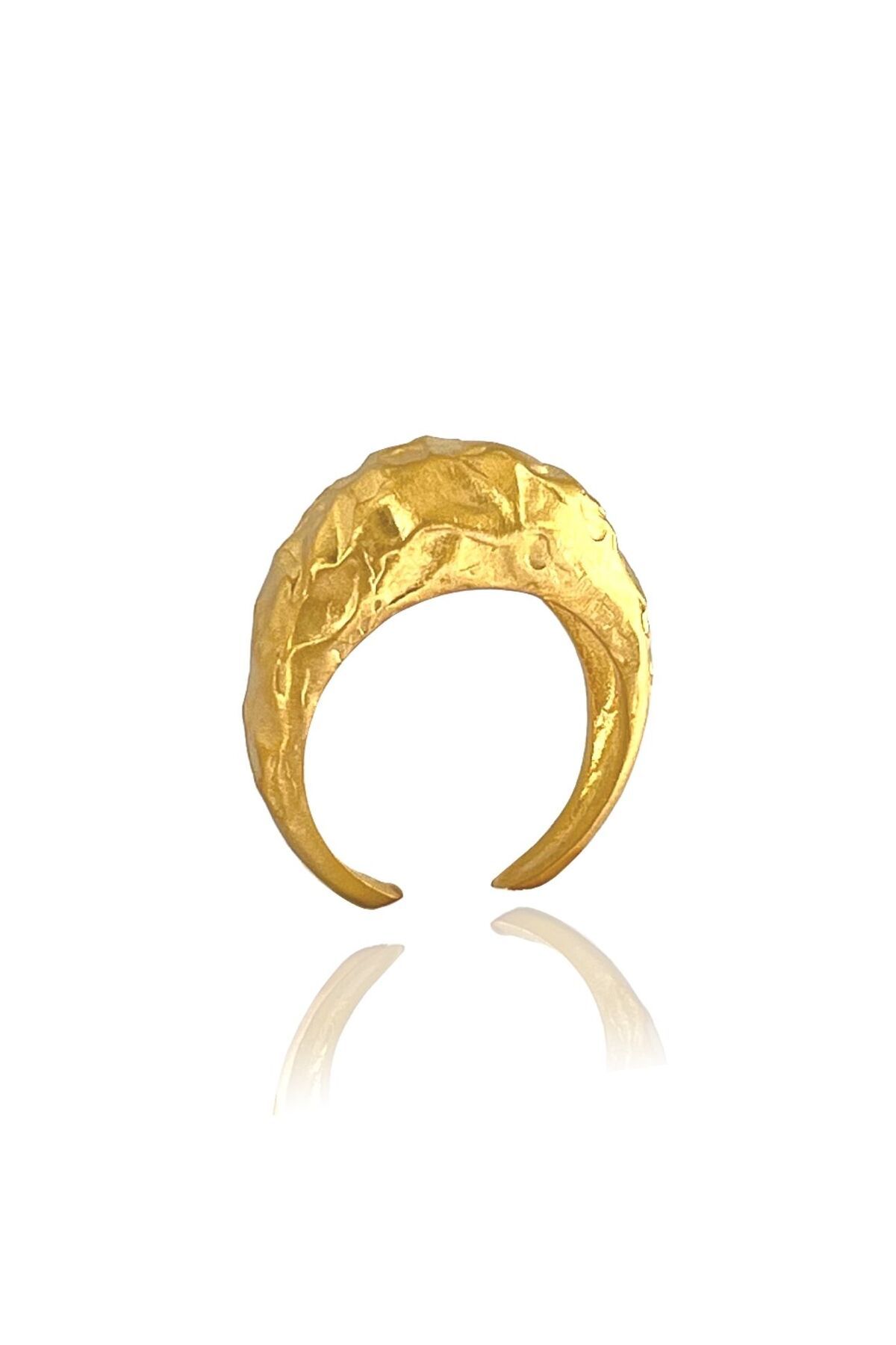 Linya Jewellery Pary Amorf Oval Mat Gold Yüzük