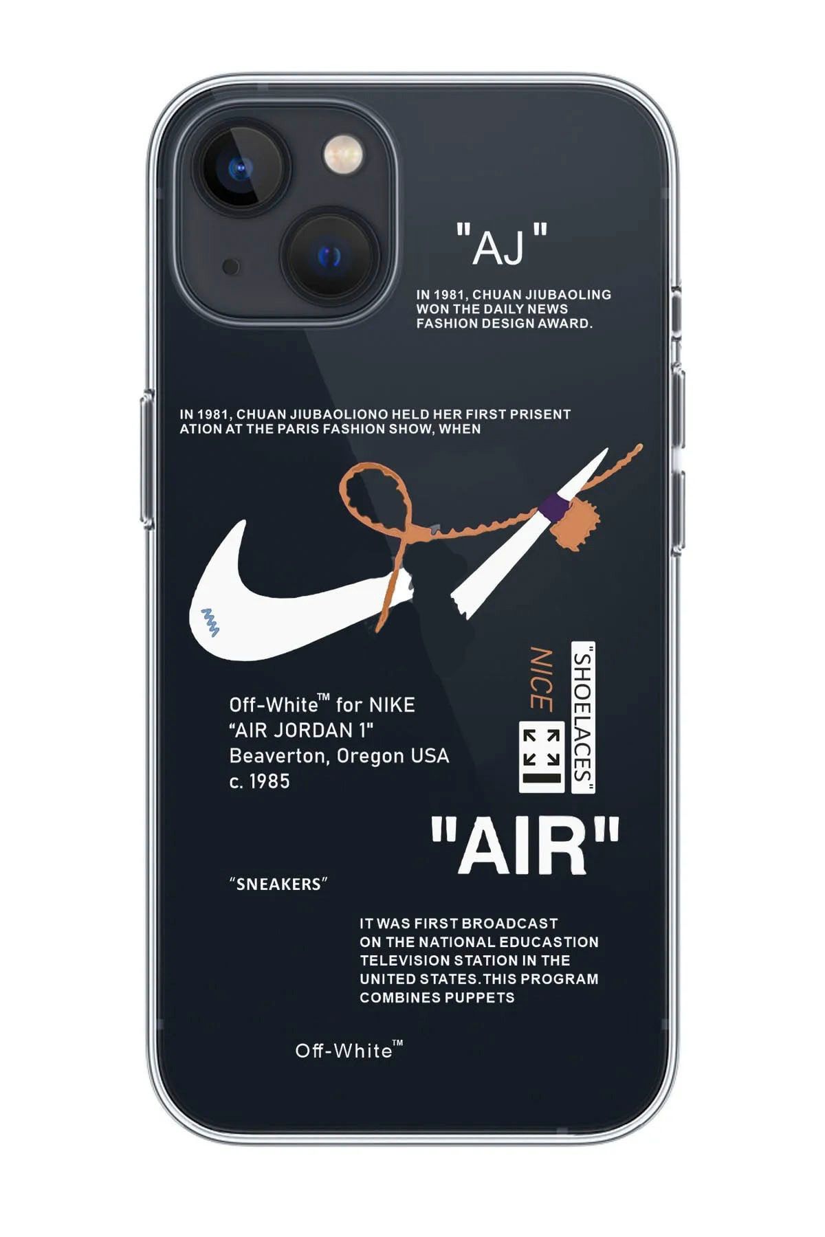 shoptocase Iphone 13 Şeffaf Nike Air Desenli Telefon Kılıfı