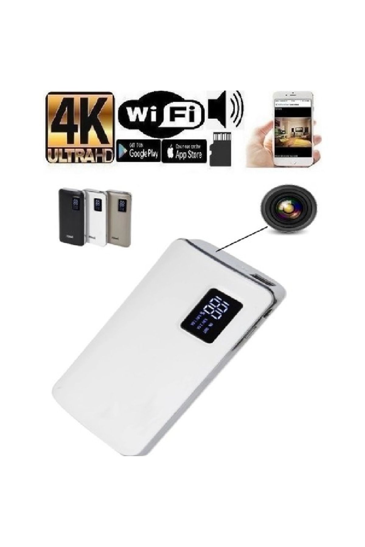 WIFICAM PLUS Powerbank Wifi Video Kamera Canlı Izleme Ve Kayıt+sd Kart
